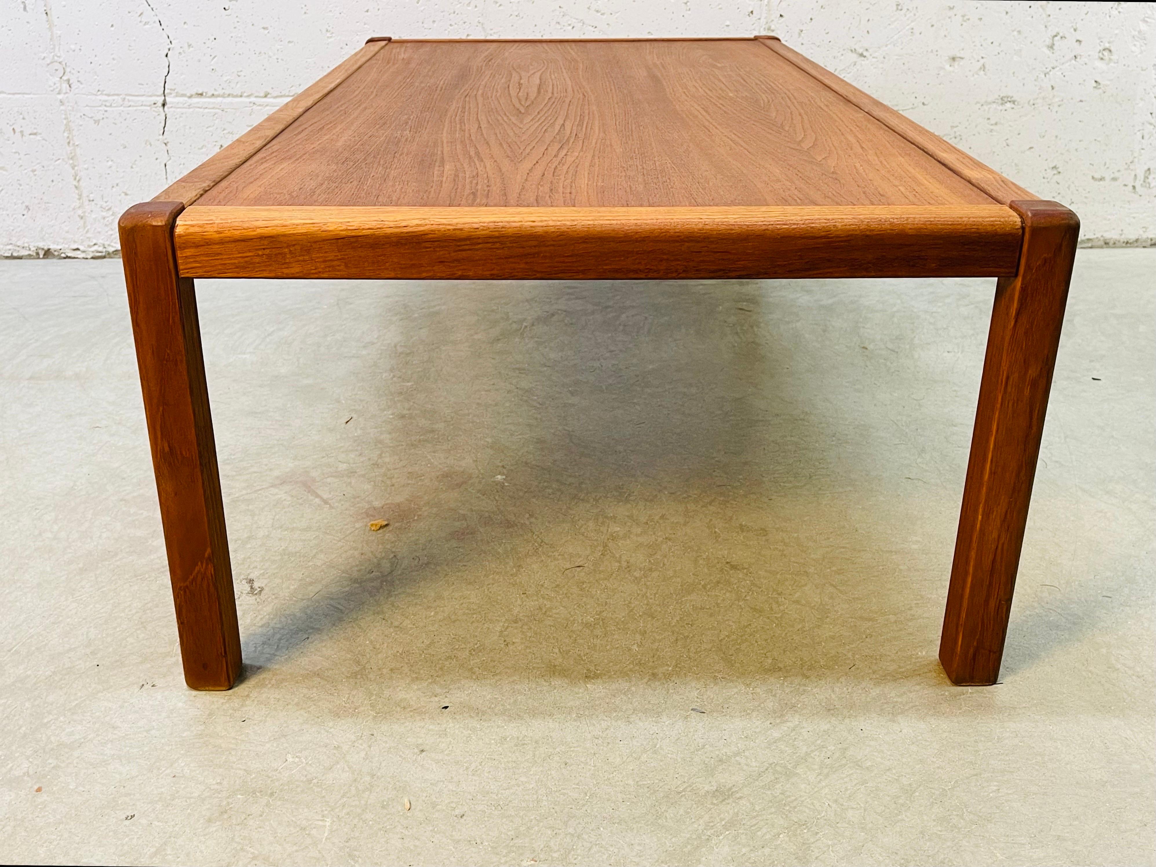 Scandinavian Modern 1970s Teak Rectangular Coffee Table For Sale