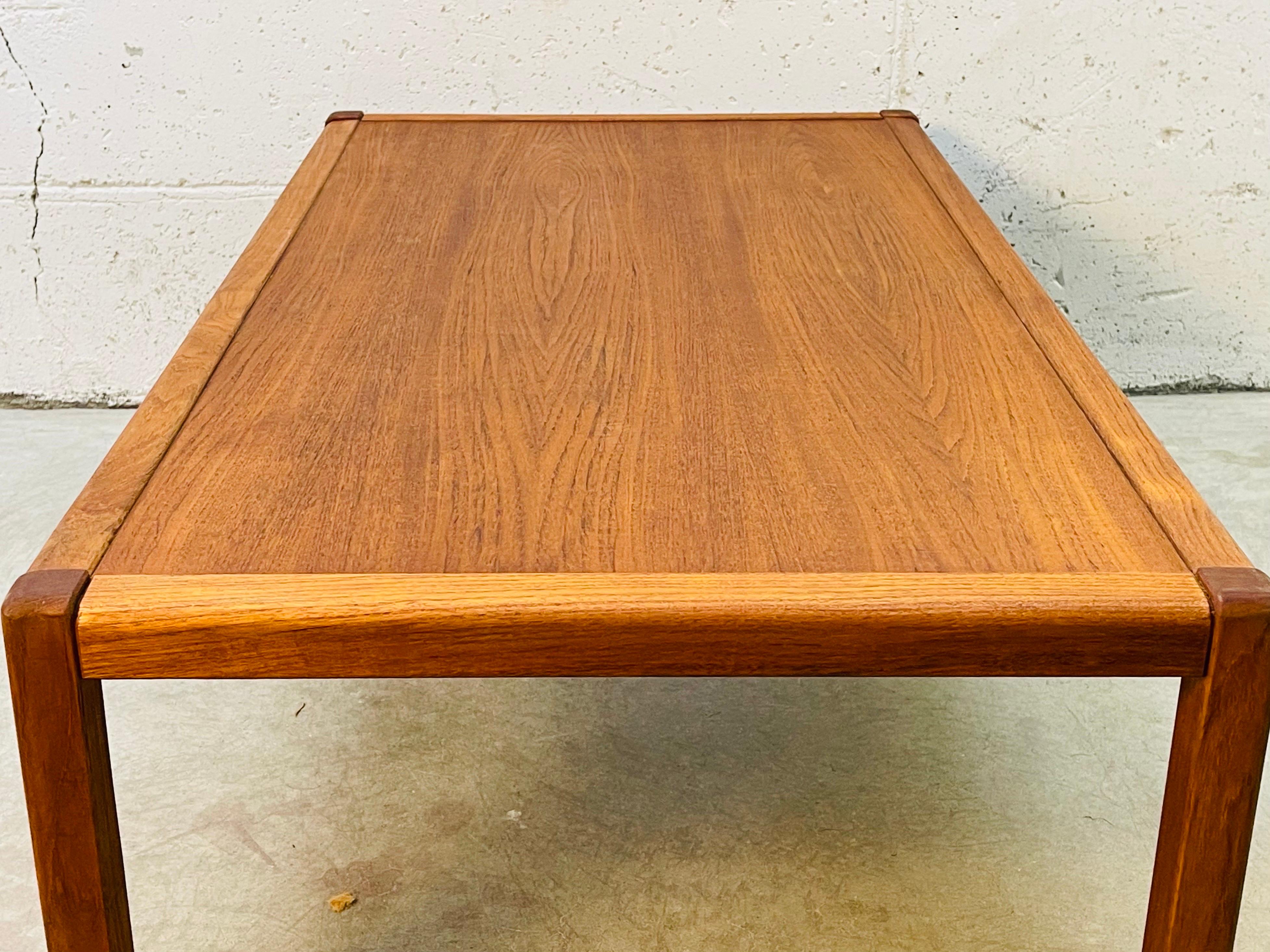 20th Century 1970s Teak Rectangular Coffee Table For Sale