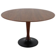 1970s Teak Round Dining Table, Czechoslovakia