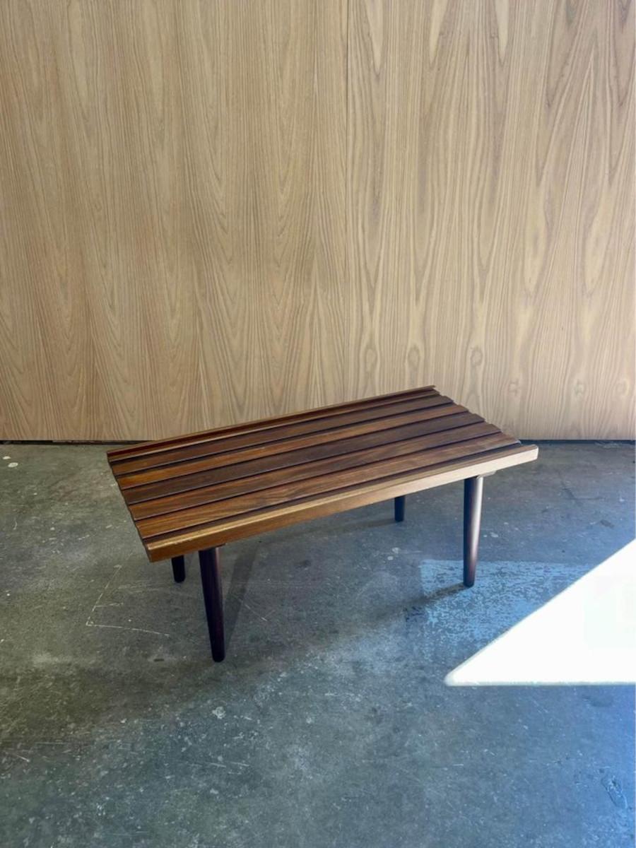 Mid-Century Modern 1970s Teak Slat Coffee Table For Sale