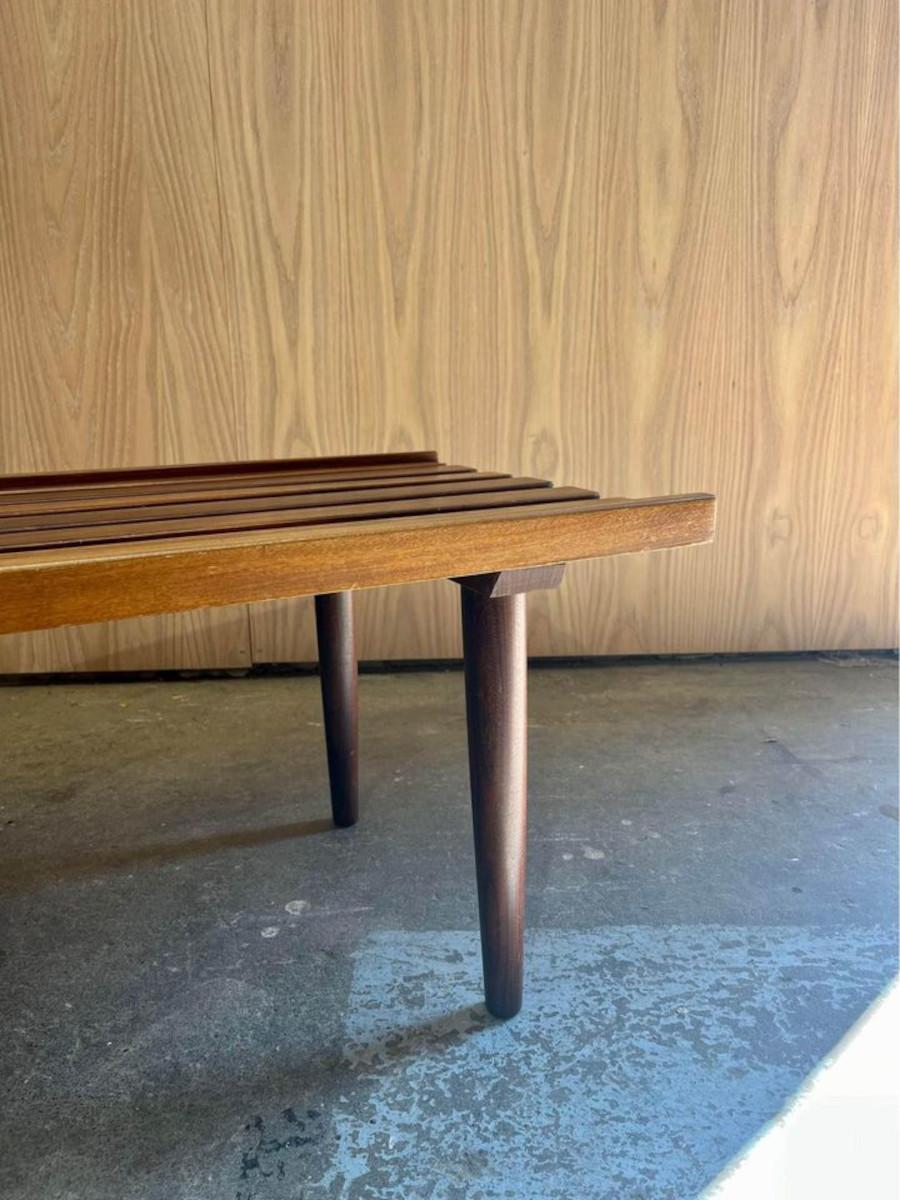 1970s Teak Slat Coffee Table In Excellent Condition For Sale In Victoria, BC
