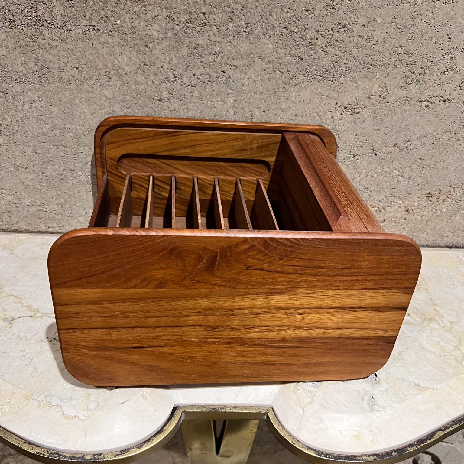 Unknown 1970s Teak-Tech Tambour File Cassette Holder Thailand For Sale