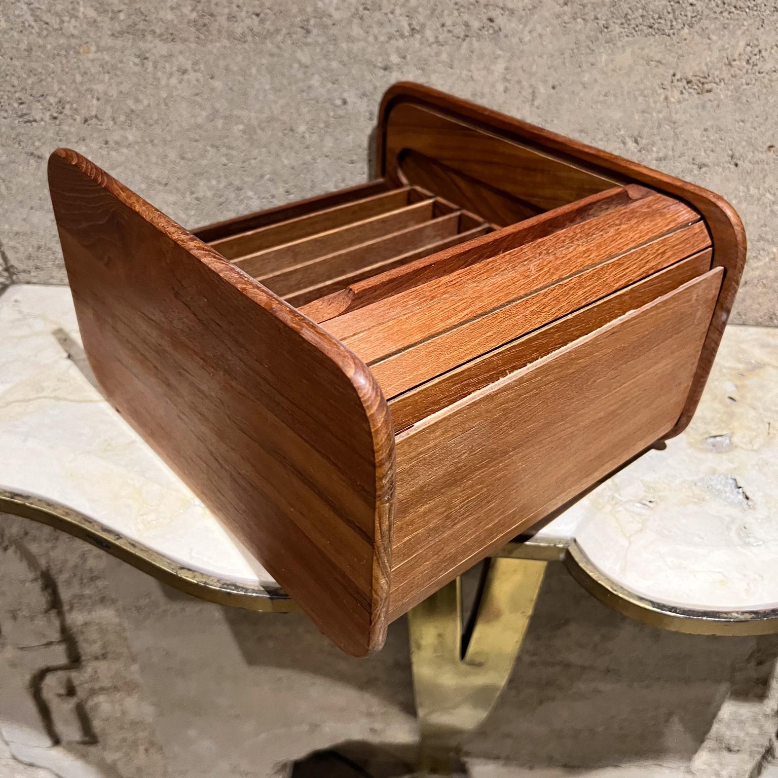 20th Century 1970s Teak-Tech Tambour File Cassette Holder Thailand For Sale