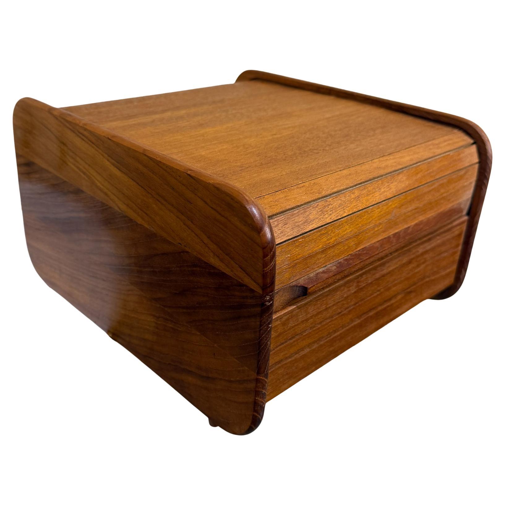 1970s Teak-Tech Tambour File Cassette Holder Thailand
