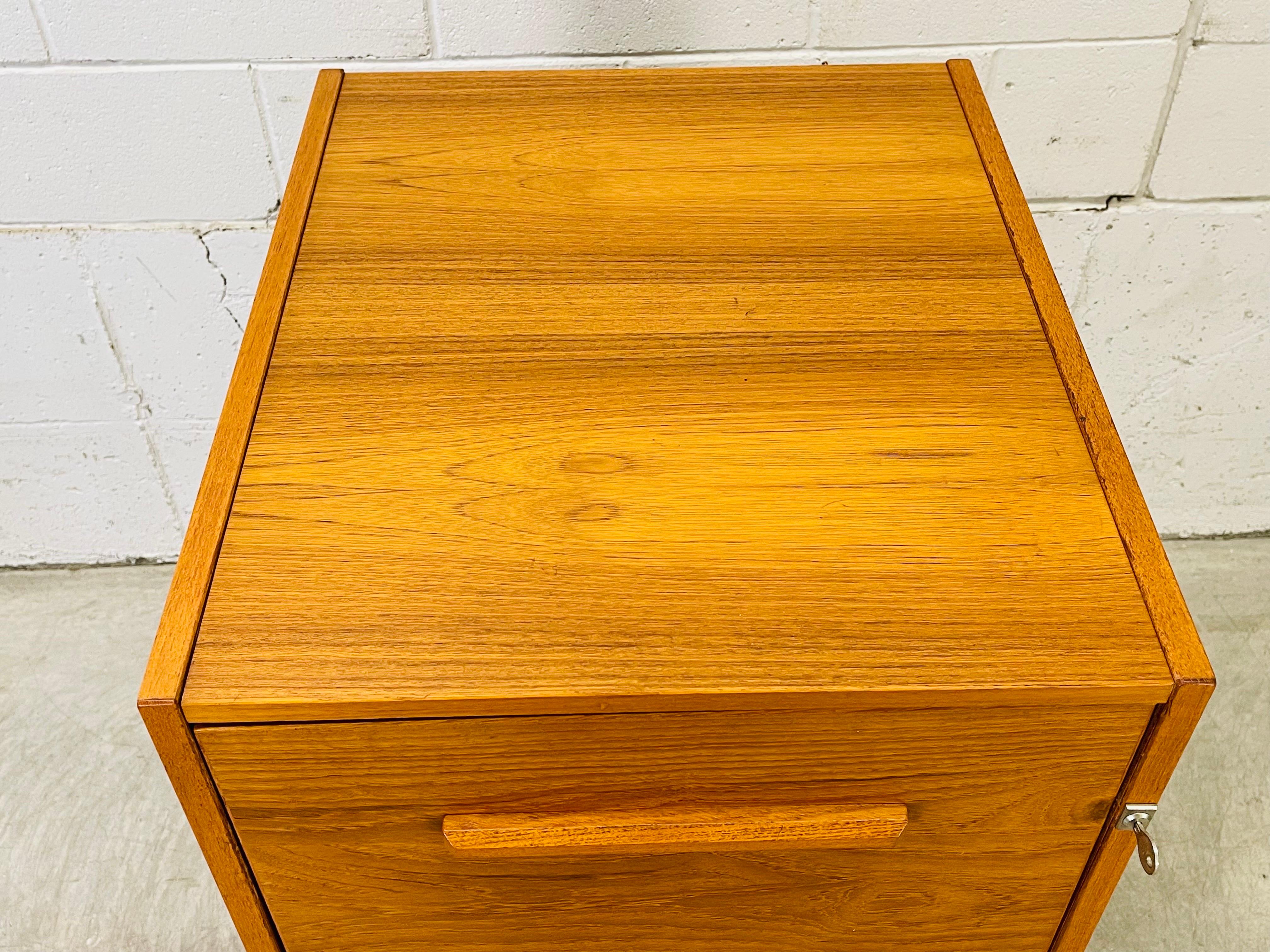 Scandinavian Modern 1970s Teak Wood File Cabinet For Sale
