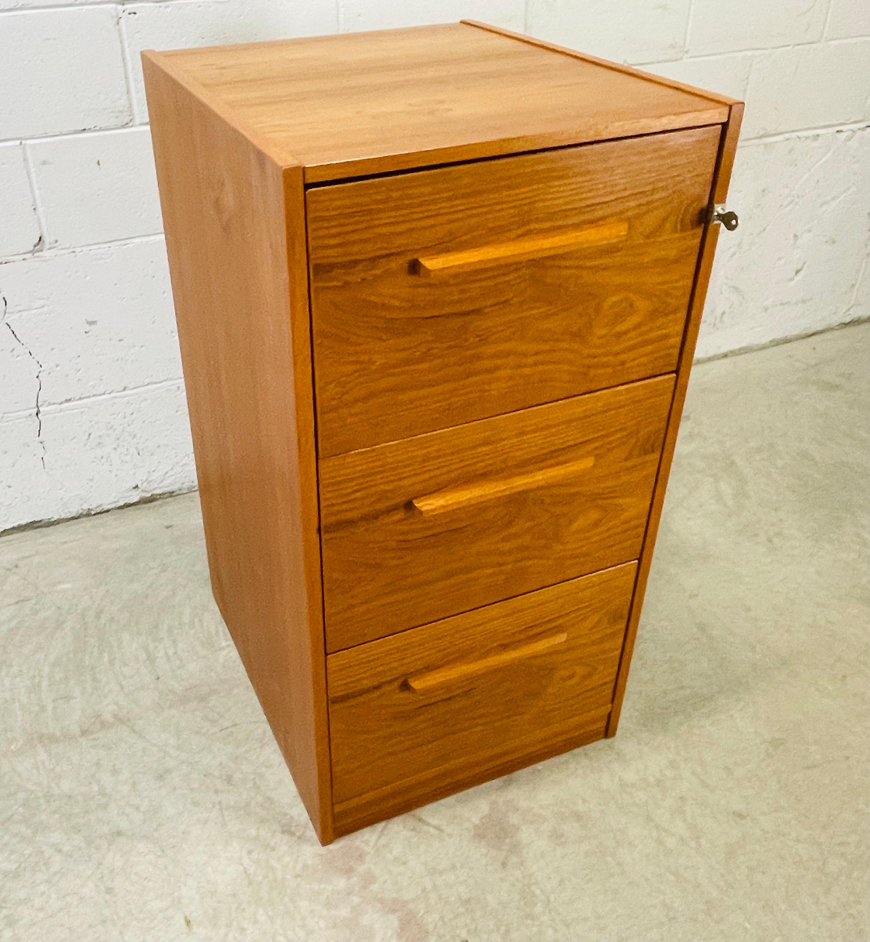 20th Century 1970s Teak Wood File Cabinet For Sale