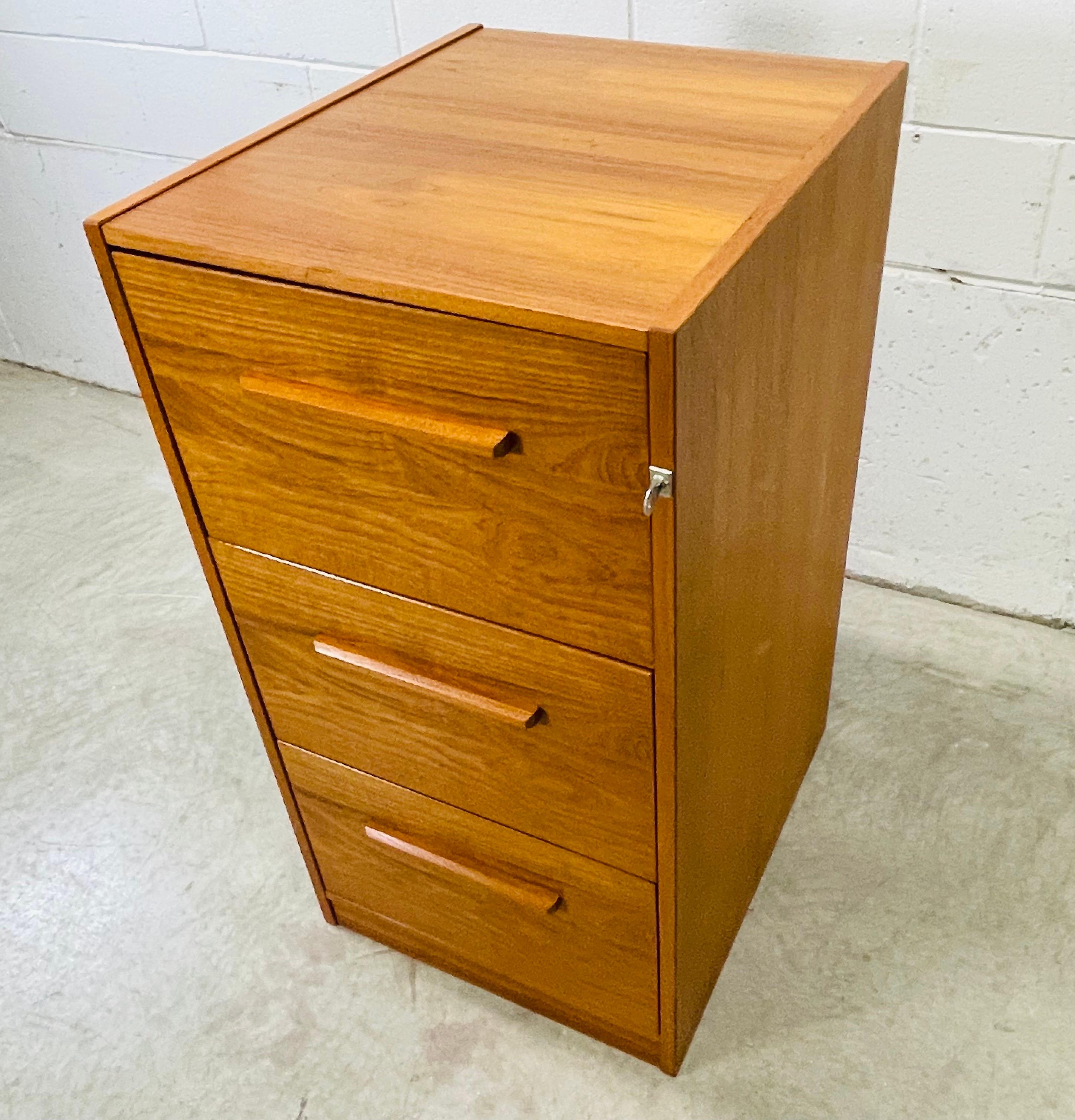 1970s Teak Wood File Cabinet For Sale 1