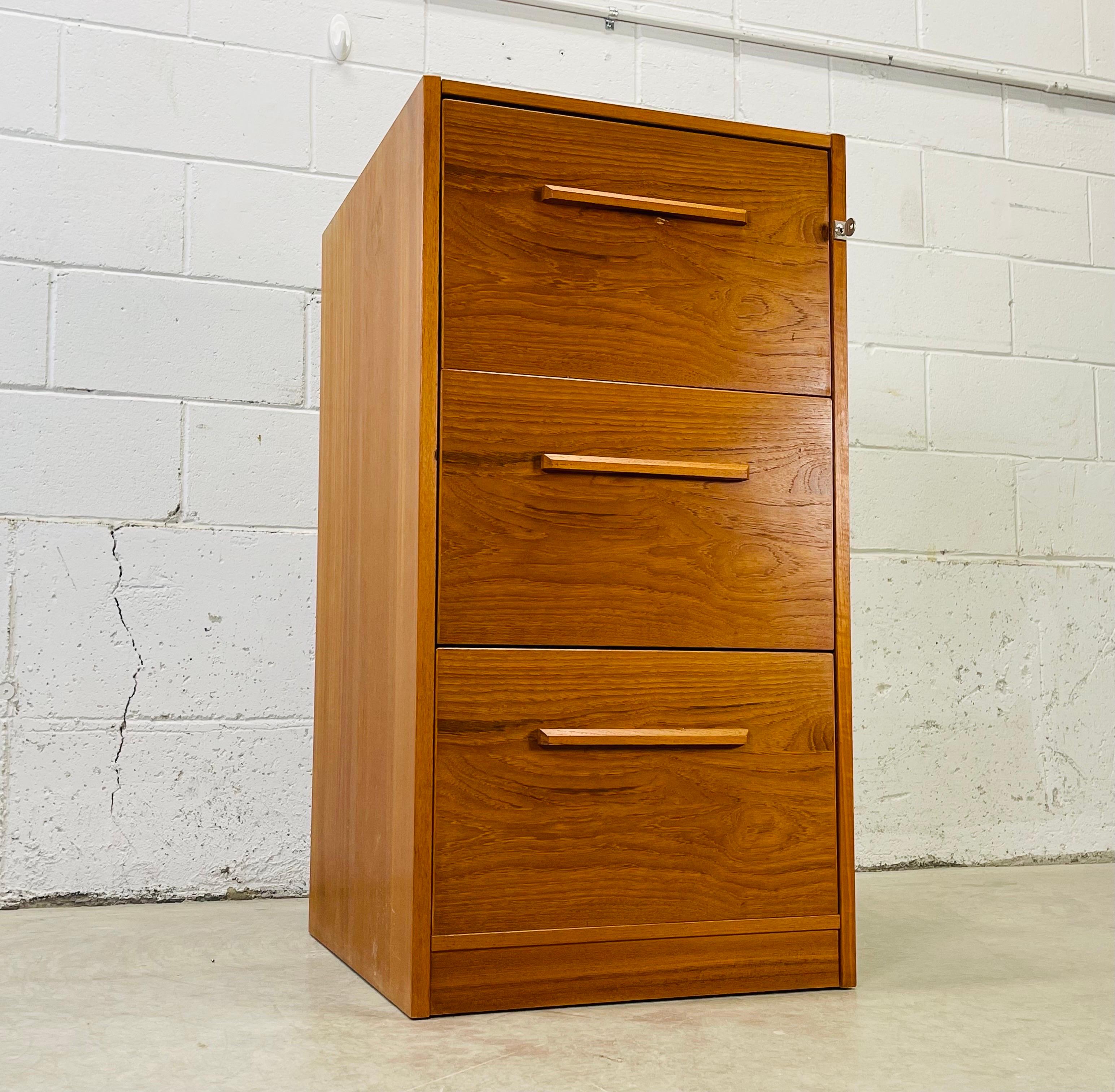 1970s Teak Wood File Cabinet For Sale 2