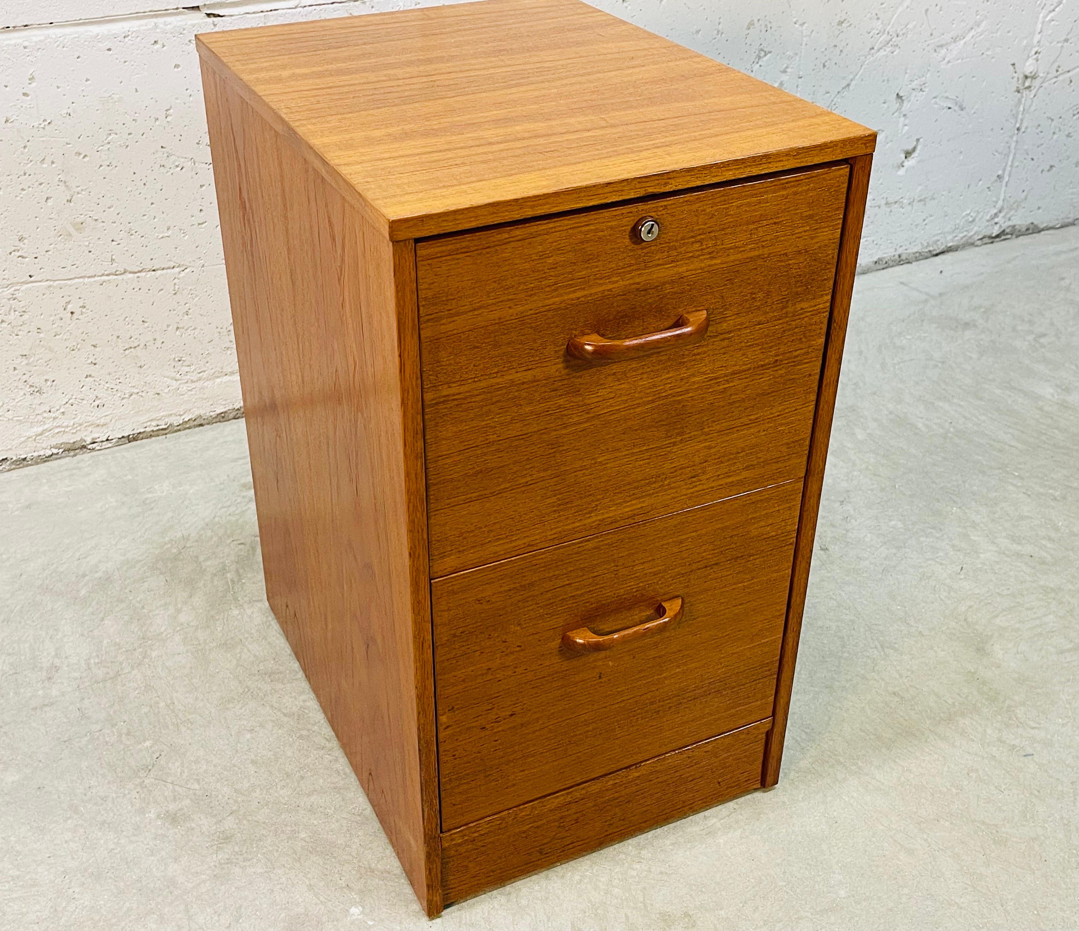 Scandinavian Modern 1970s Teak Wood Two Drawer File Cabinet