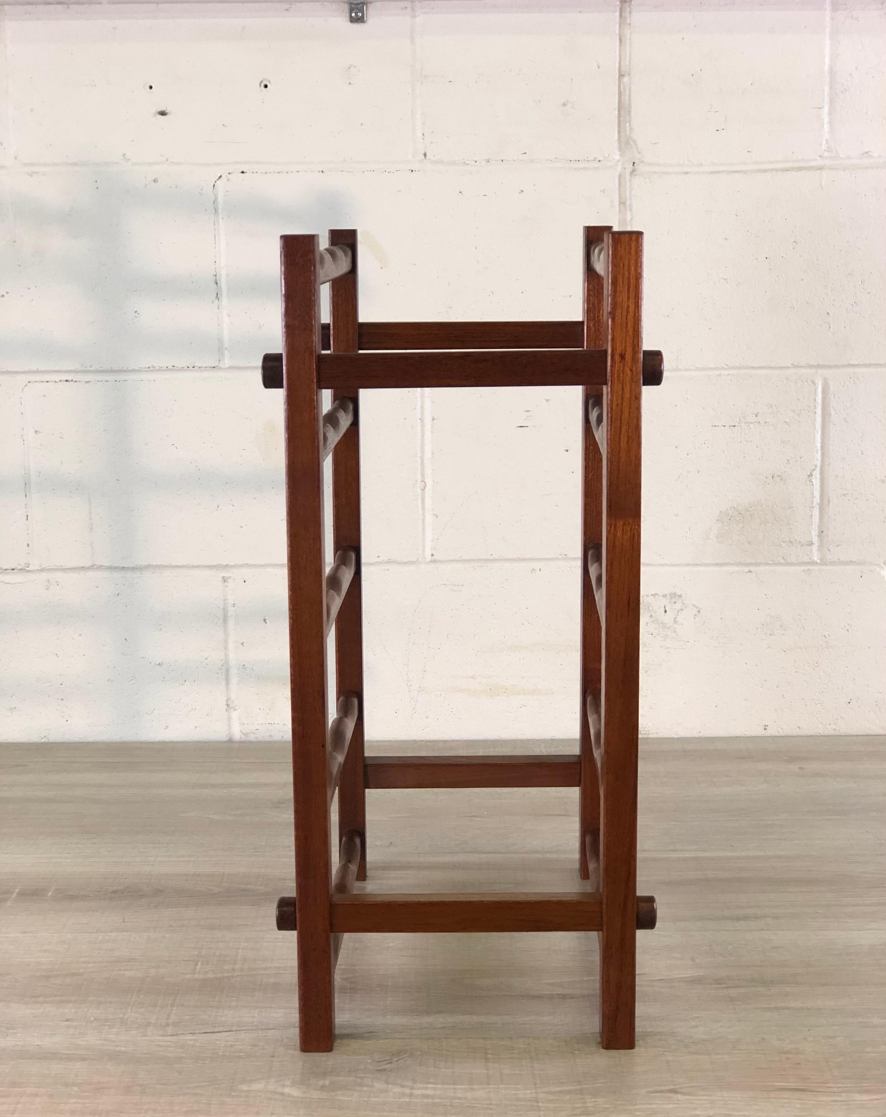 1970s Teak Wood Wine Rack In Good Condition In Amherst, NH