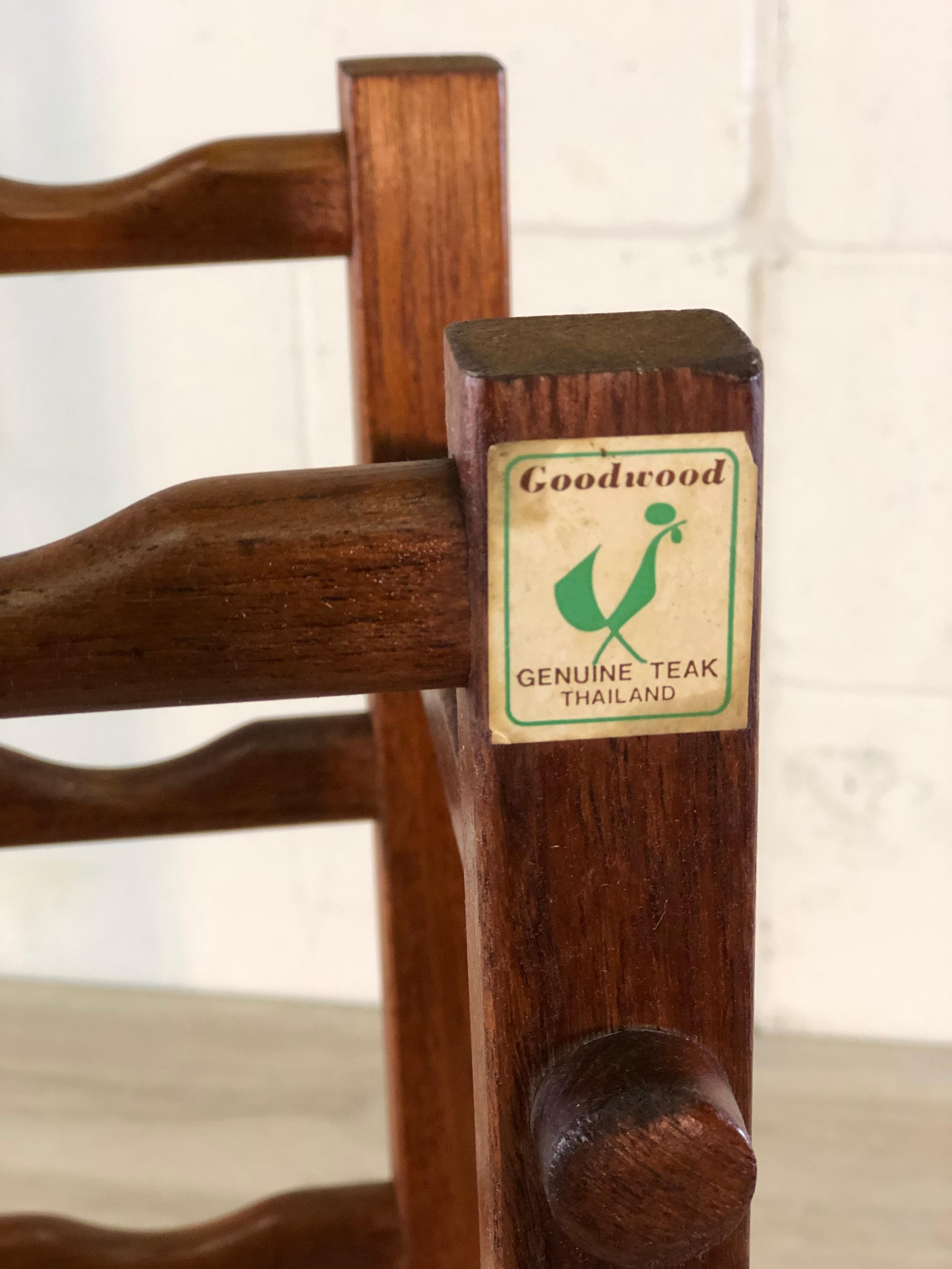 1970s Teak Wood Wine Rack 1