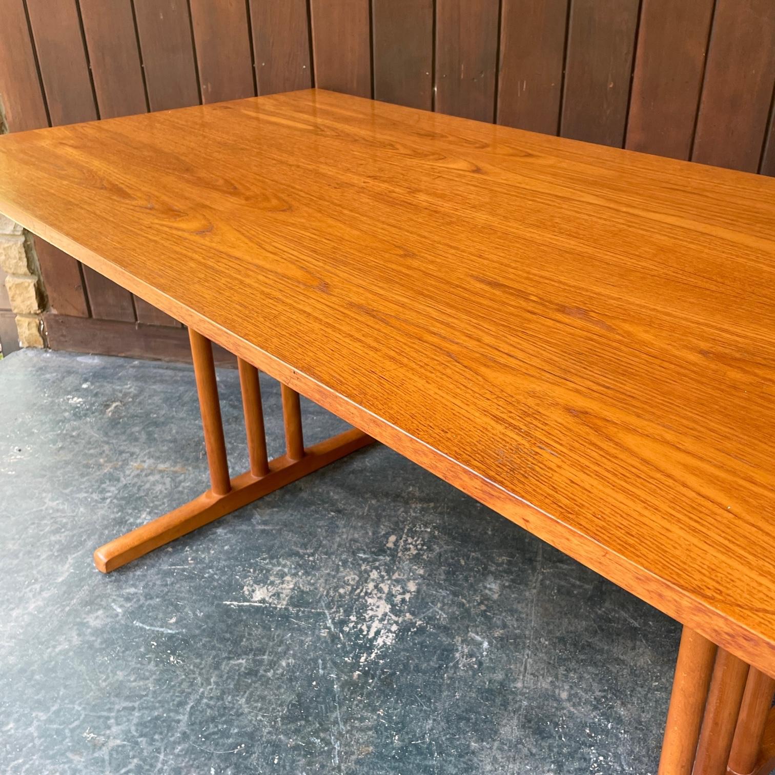 1970s Teak Work Table Desk Borge Mogensen FDB Vintage Mid-Century In Distressed Condition For Sale In Hyattsville, MD