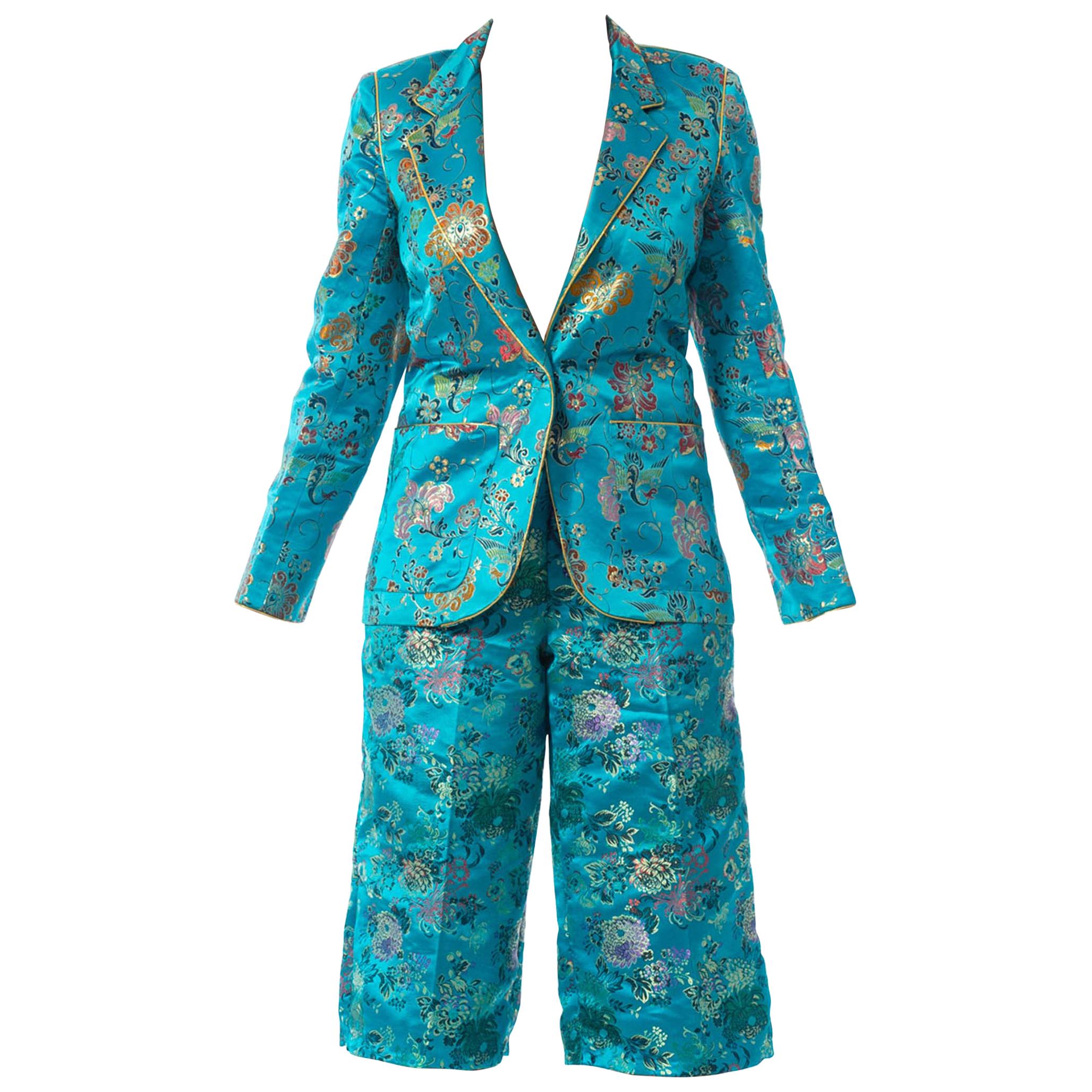 1970'S Teal Silk Brocade Chinese Pant Suit For Sale at 1stDibs ...