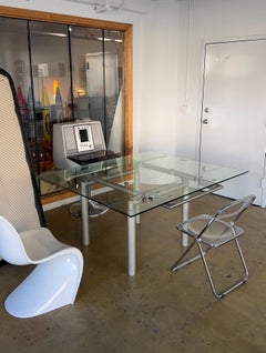 1970's Tecno Spa Extendable Glass Table
