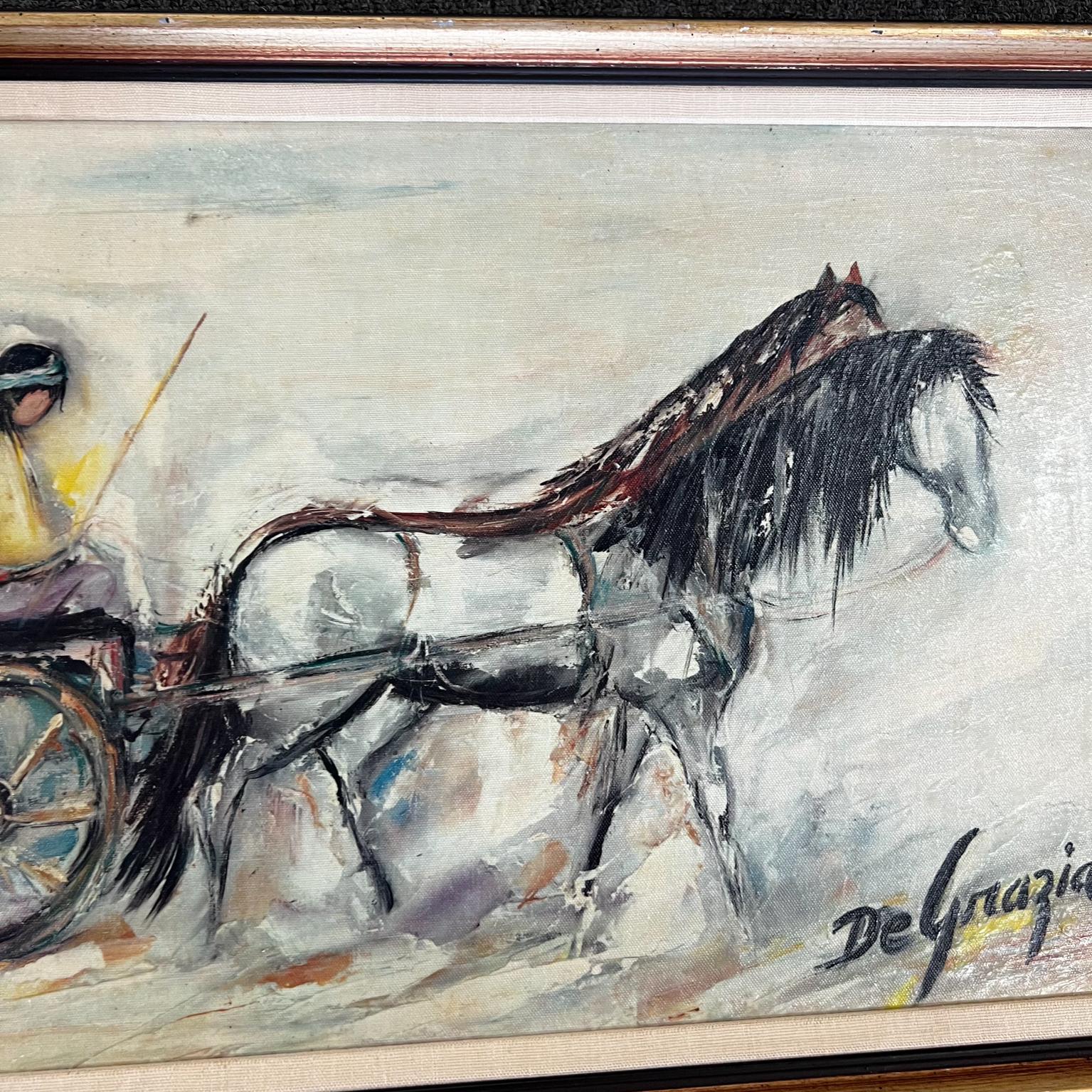 Mid-Century Modern 1970s Ted De Grazia Art Navajo Family and Horses
