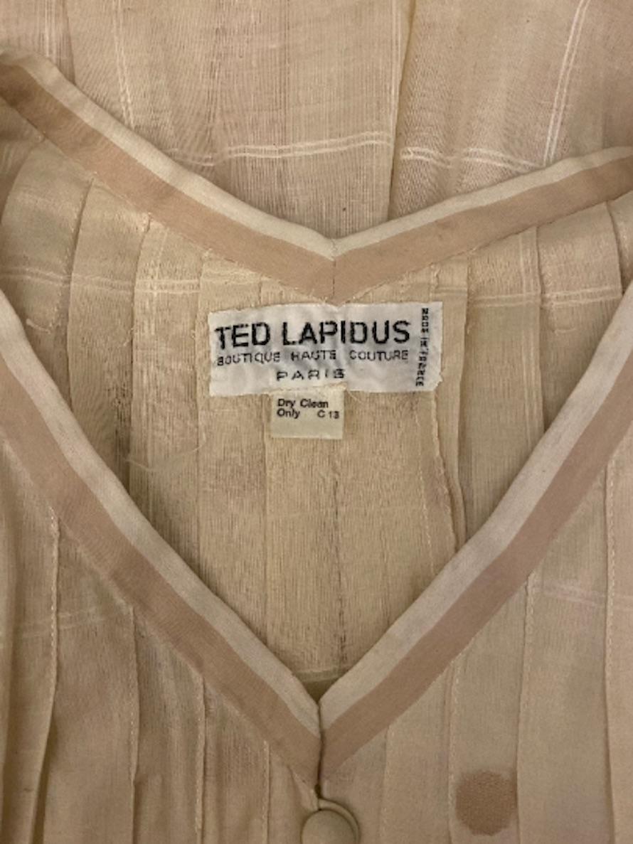 1970s Ted Lapidus Muslin Hooded Swiss-Dot Dress For Sale 1