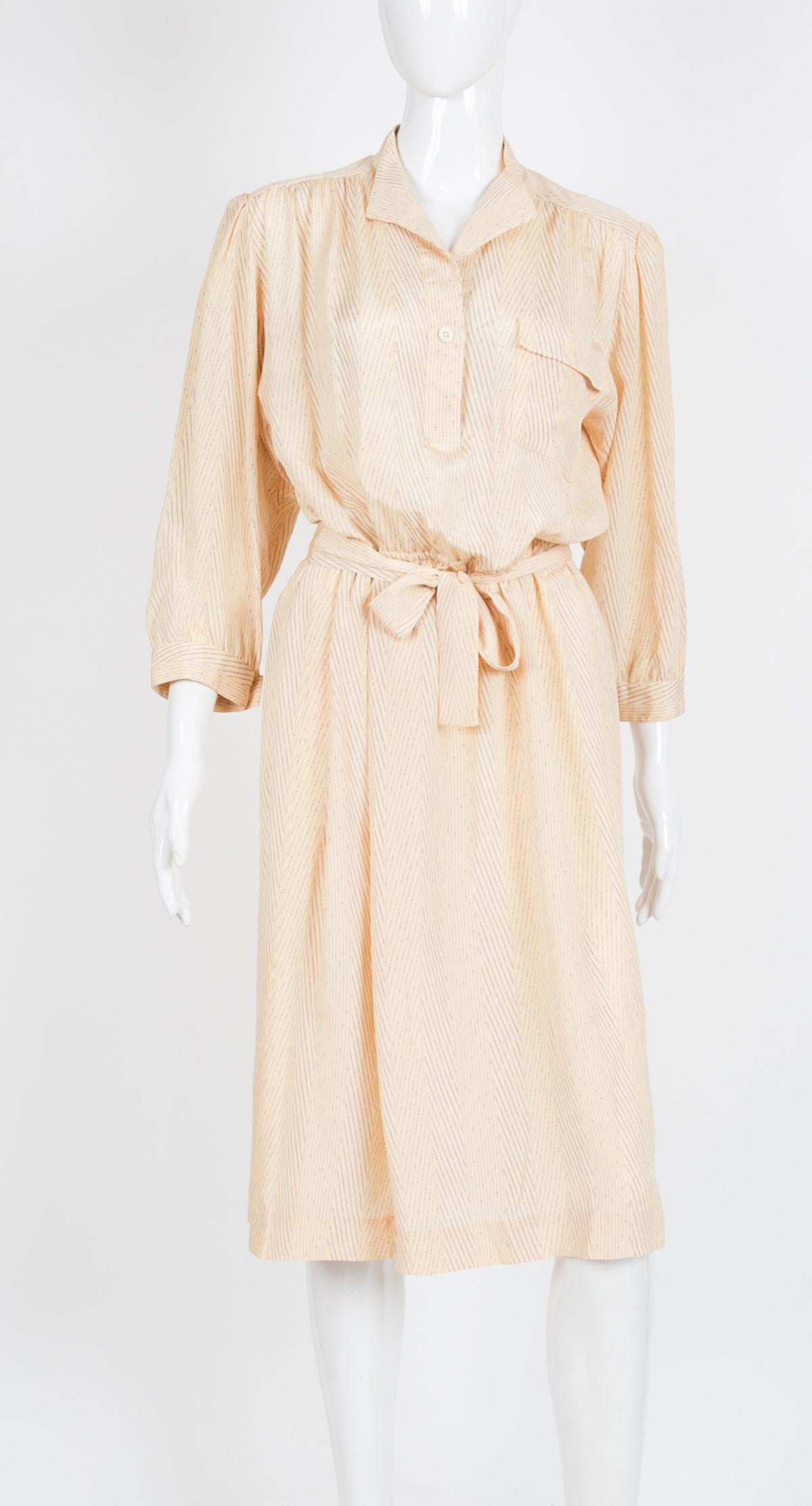 1970s Ted Lapidus Pastel Silk Dress In Excellent Condition In Paris, FR