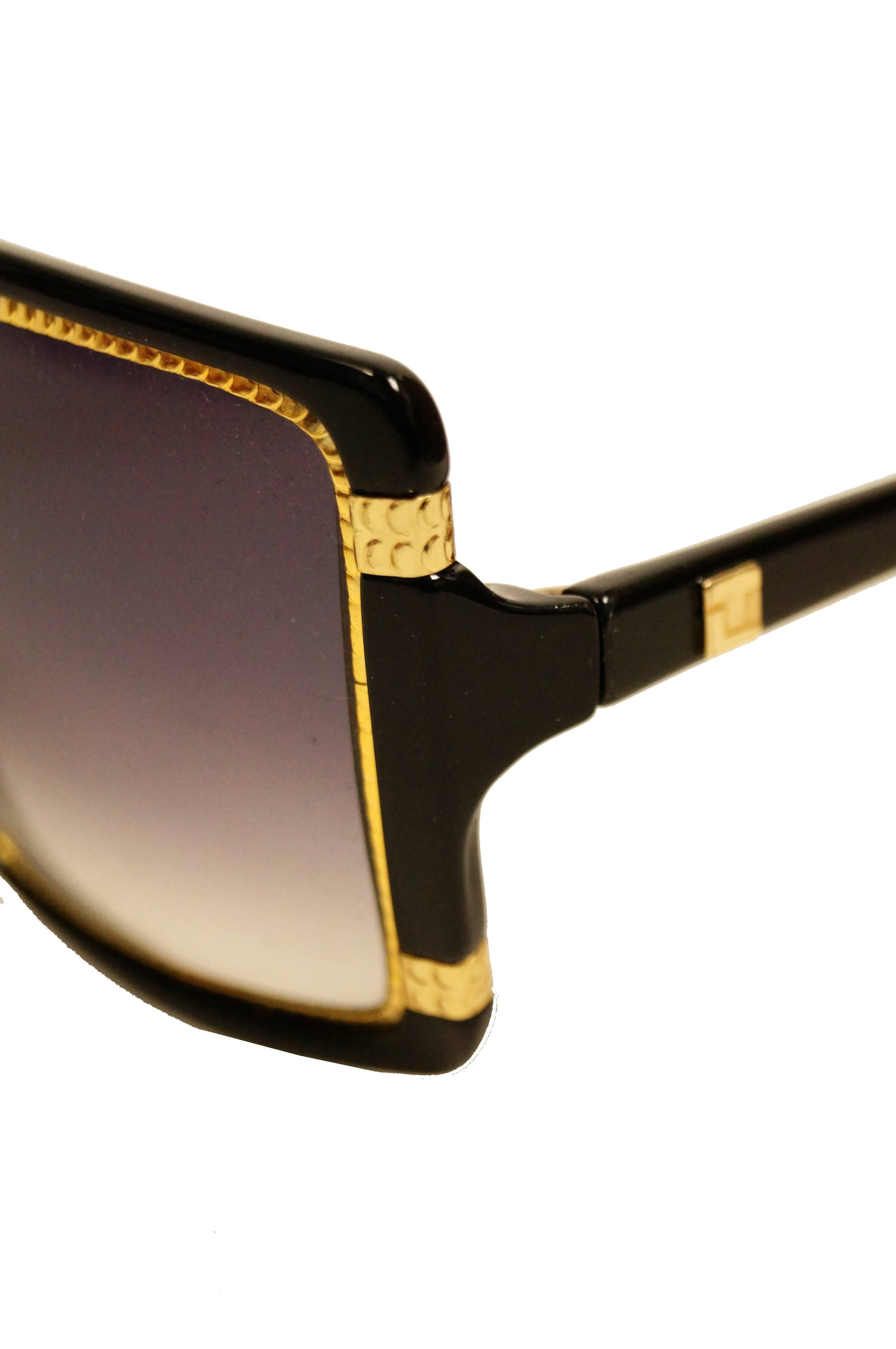  1970s Ted Lapidus TL 15 01 Gold, Black, Purple Gradient Sunglasses In Excellent Condition In Houston, TX