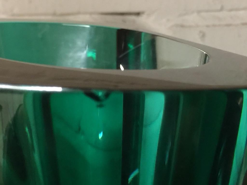 Vase „Teoreme“ aus grünem und klarem Glas von Salviati, Murano, 1970er Jahre im Angebot 2