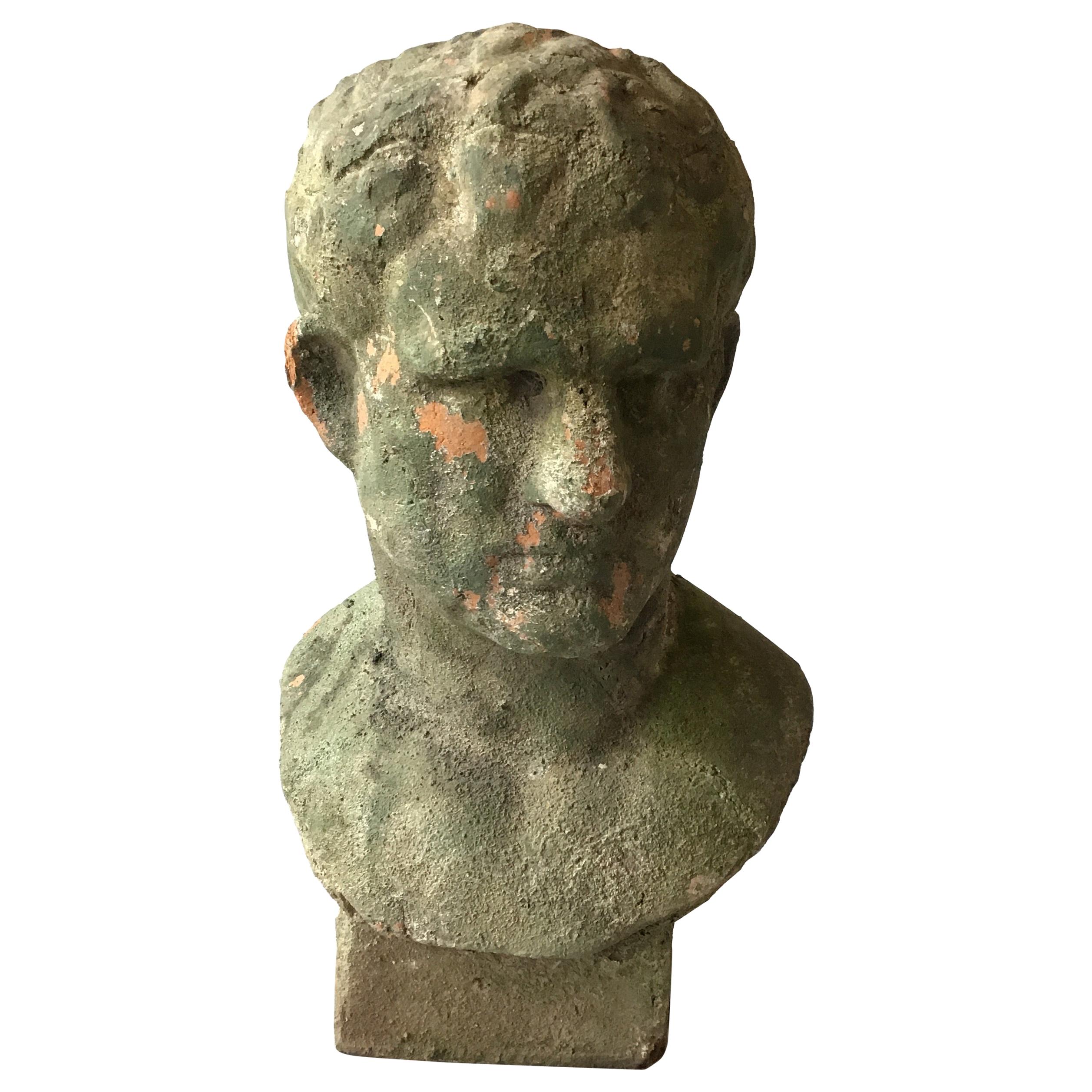 1970s Terracotta Classical Male Bust