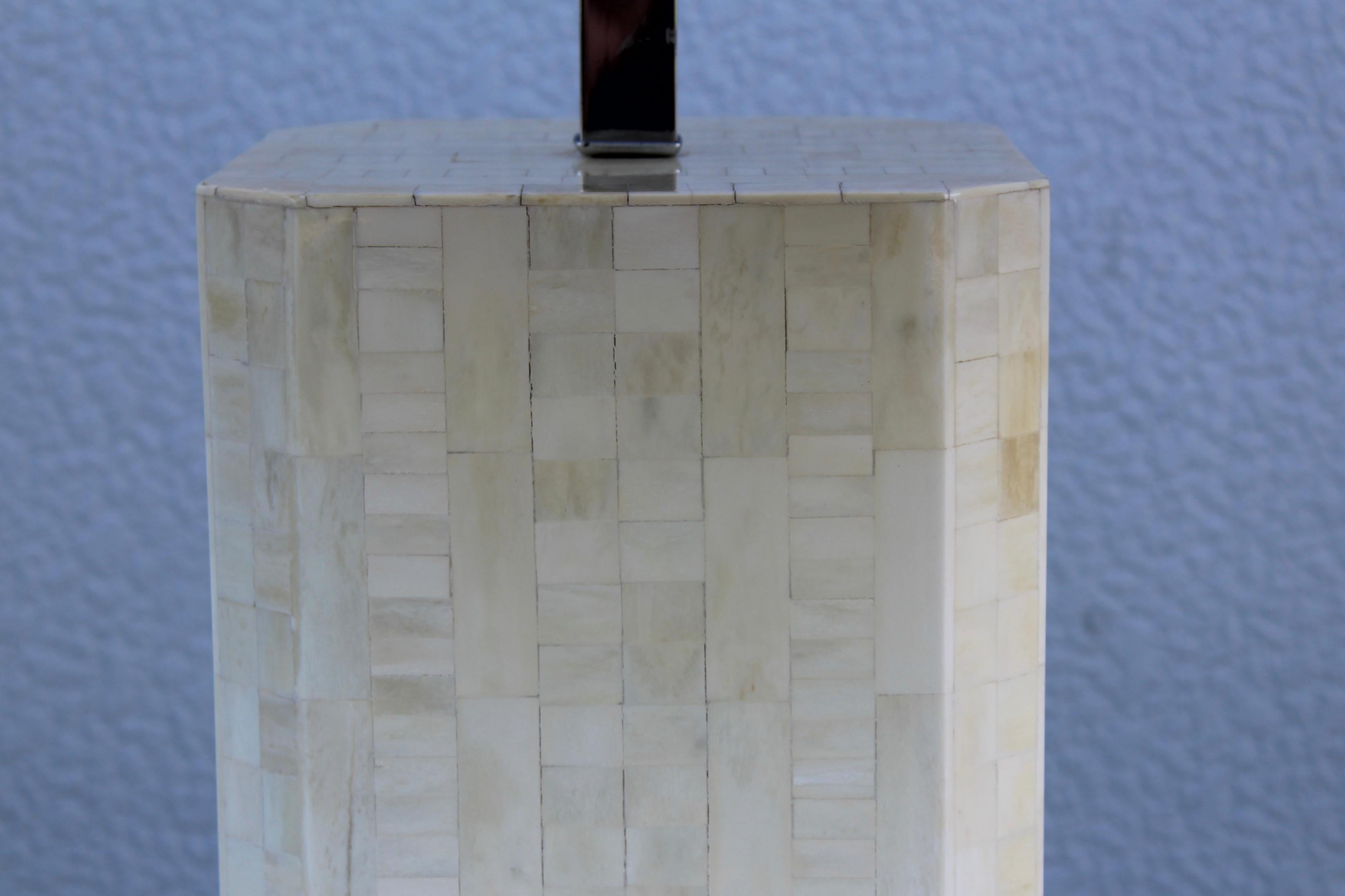Mid-Century Modern 1970s Tesselated Bone Table Lamp