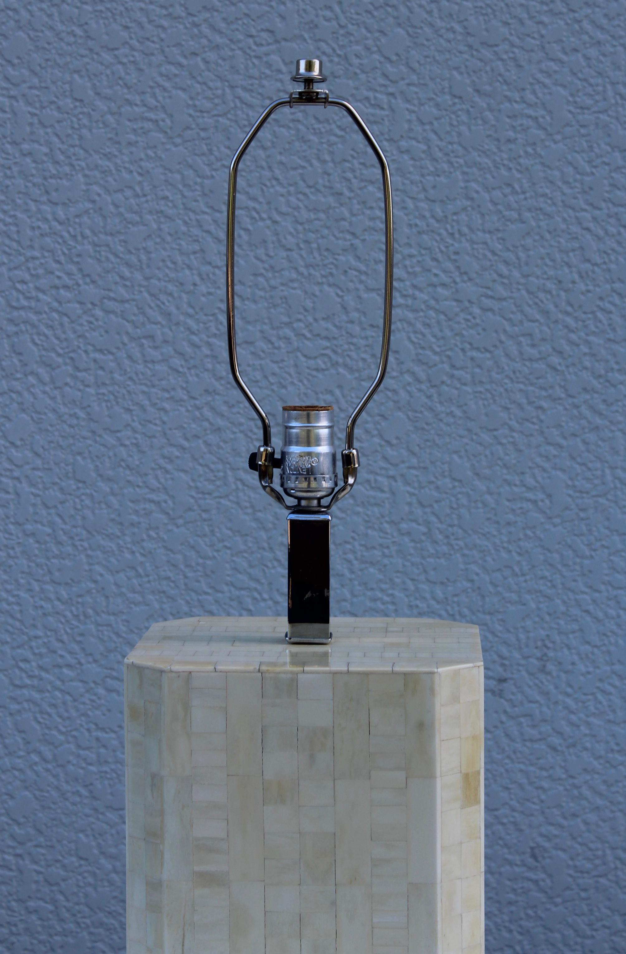 20th Century 1970s Tesselated Bone Table Lamp