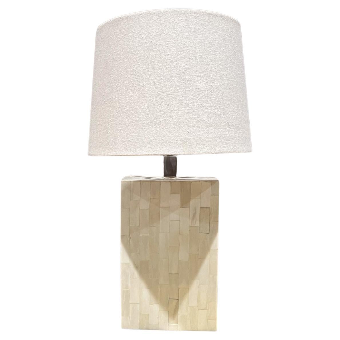 1970s Tessellated Bone Table Lamp Enrique Garcel Colombia