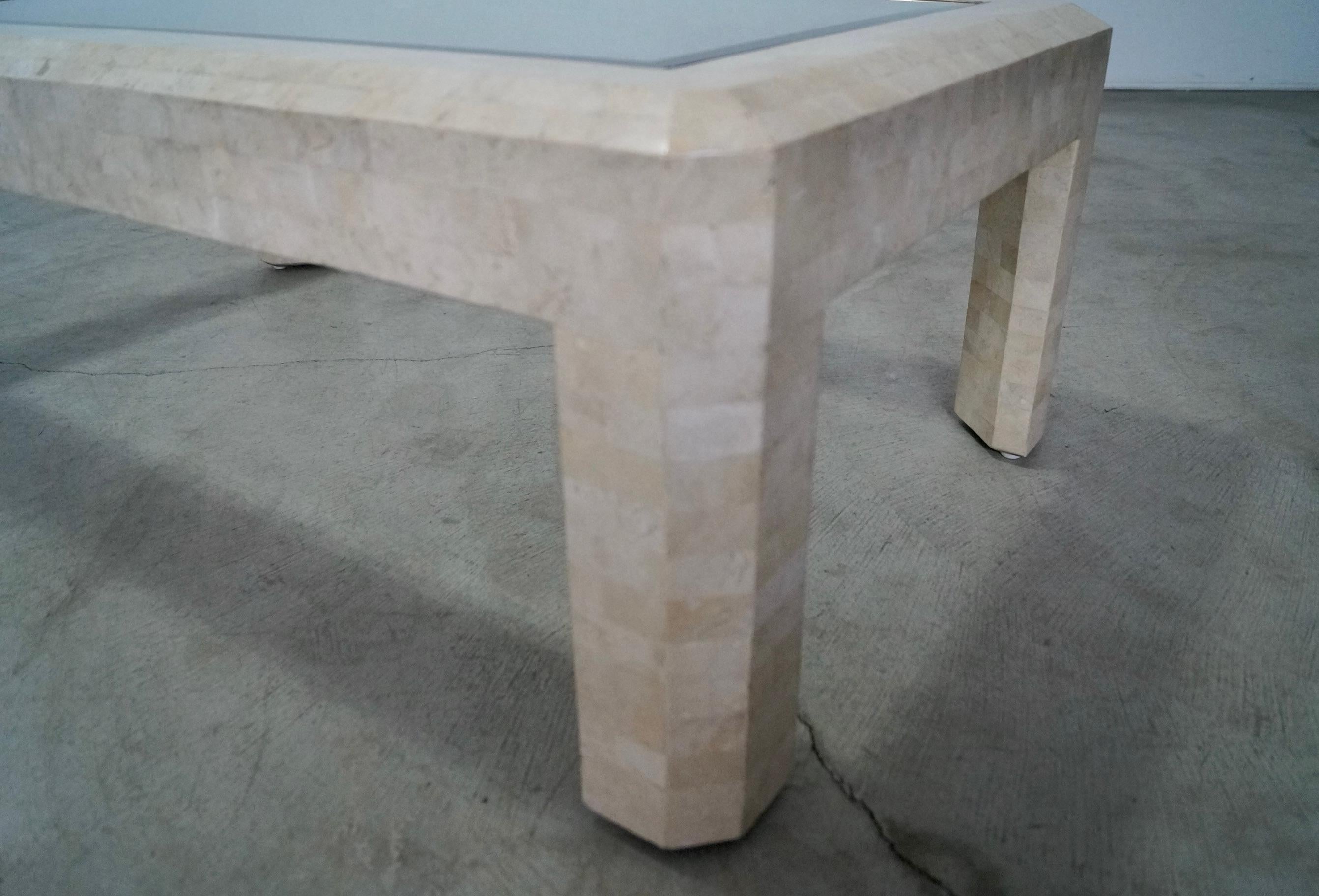 1970's Tessellated Stone Hollywood Regency Coffee Table For Sale 12