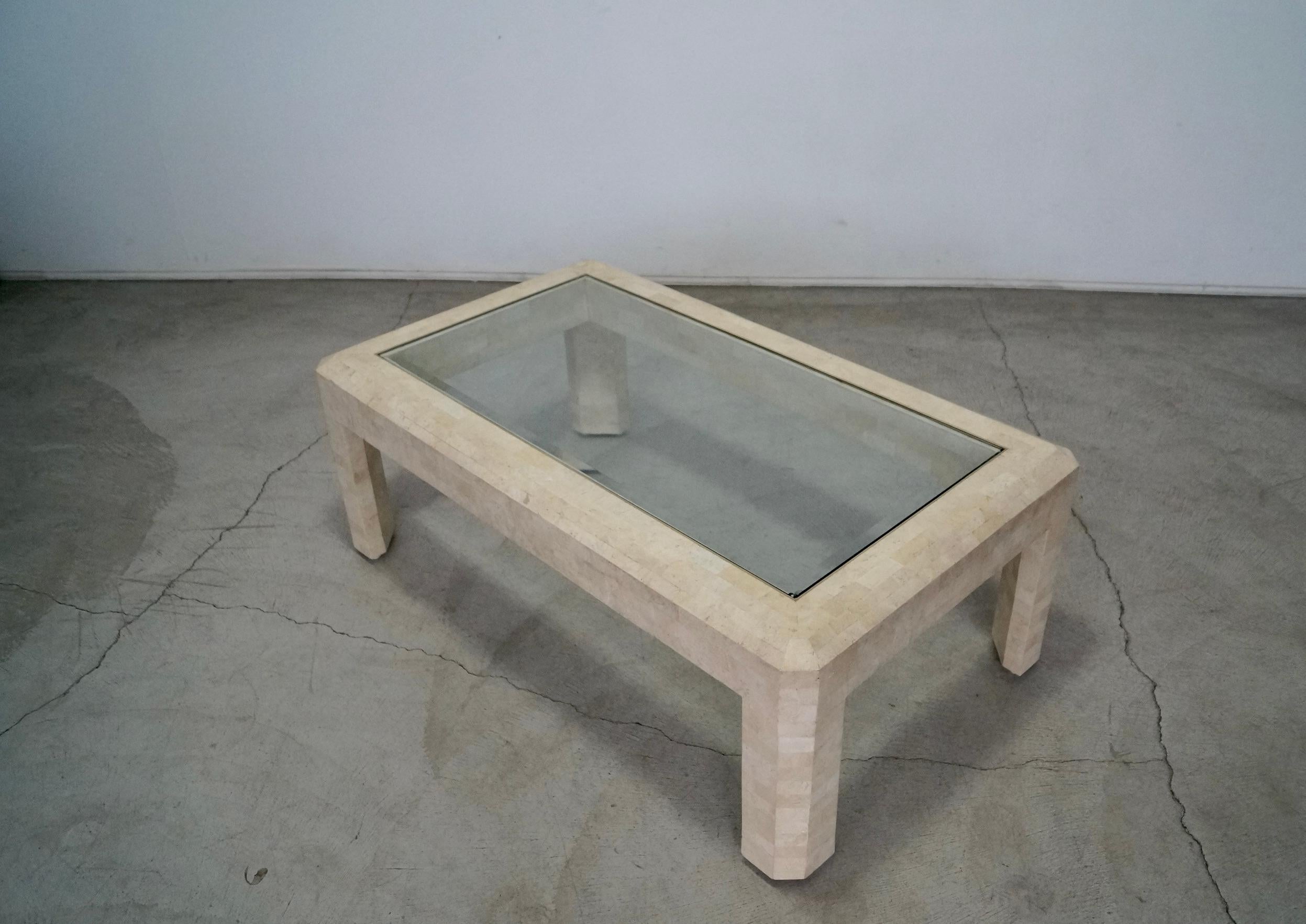 1970's Tessellated Stone Hollywood Regency Coffee Table For Sale 1