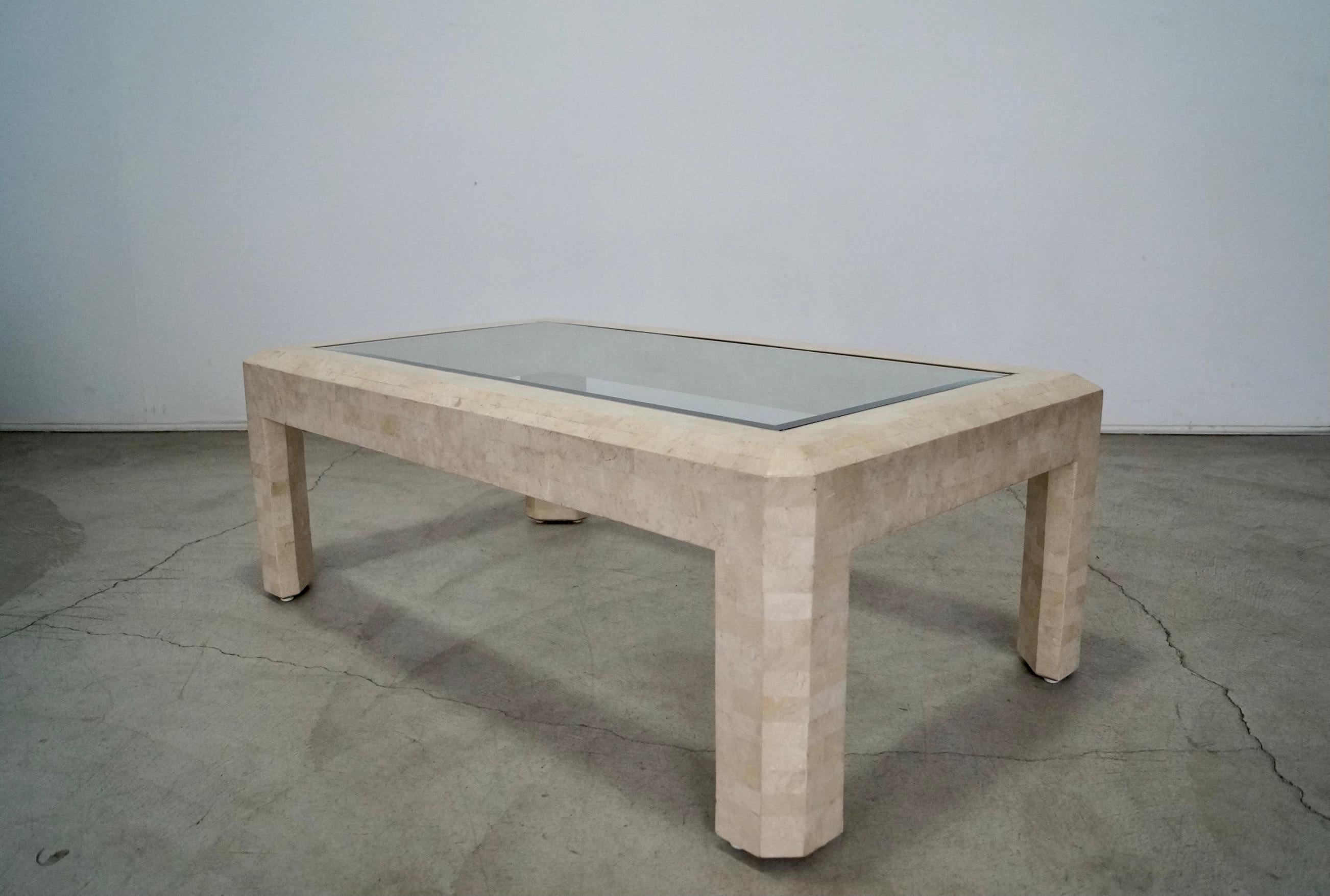 1970's Tessellated Stone Hollywood Regency Coffee Table For Sale 2