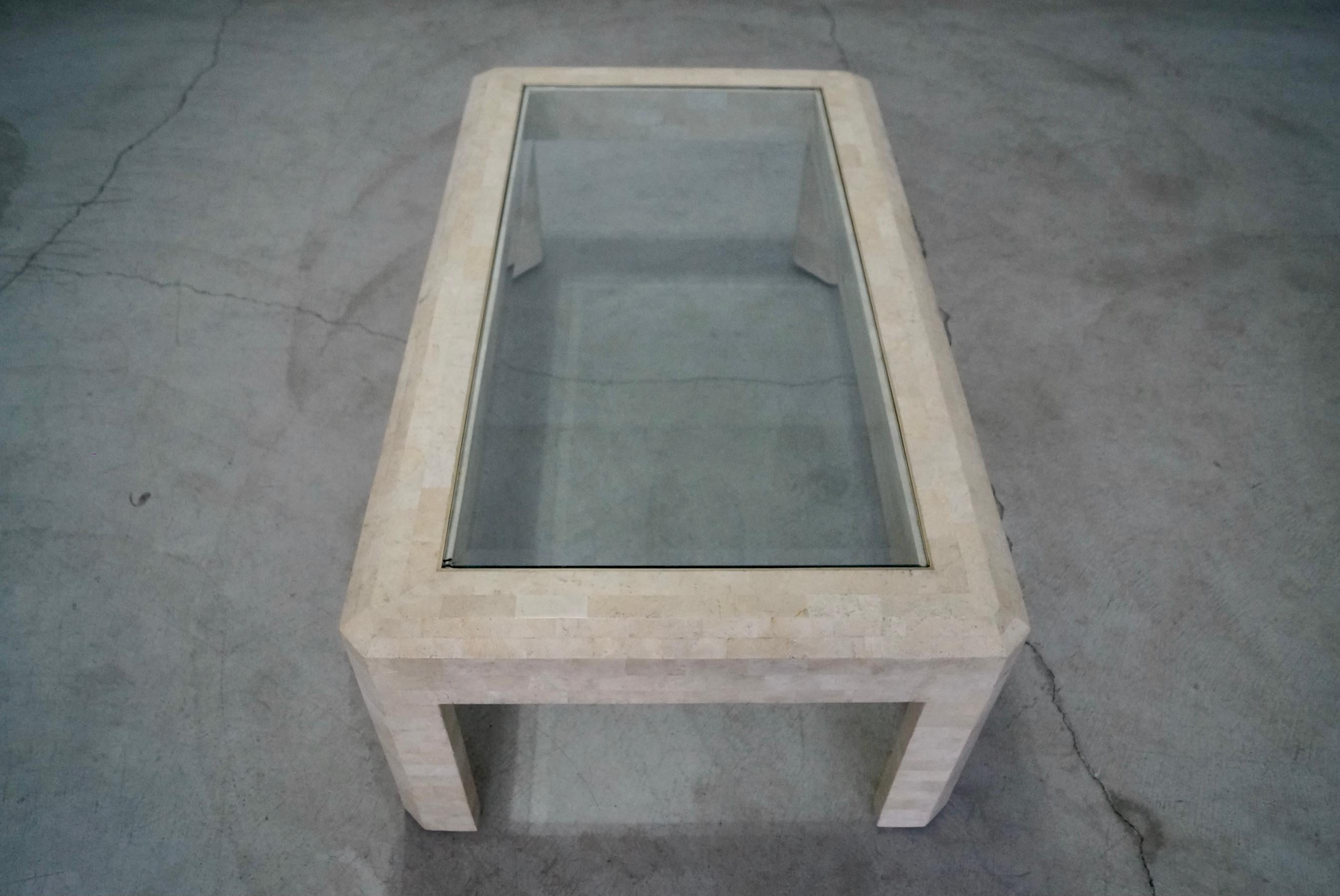 1970's Tessellated Stone Hollywood Regency Coffee Table For Sale 3