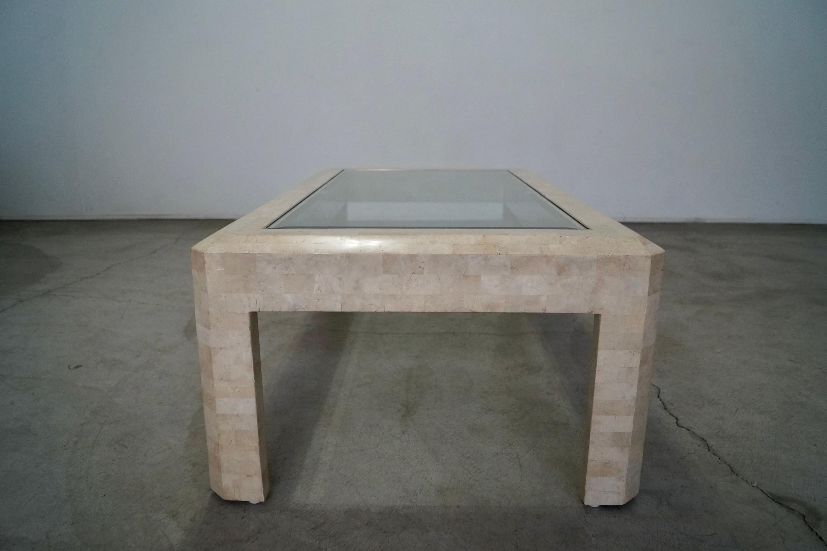 1970's Tessellated Stone Hollywood Regency Coffee Table For Sale 4