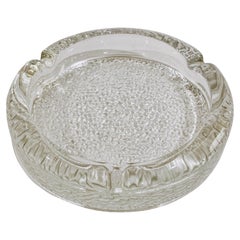 1970s Textured Chunky Glass Ashtray