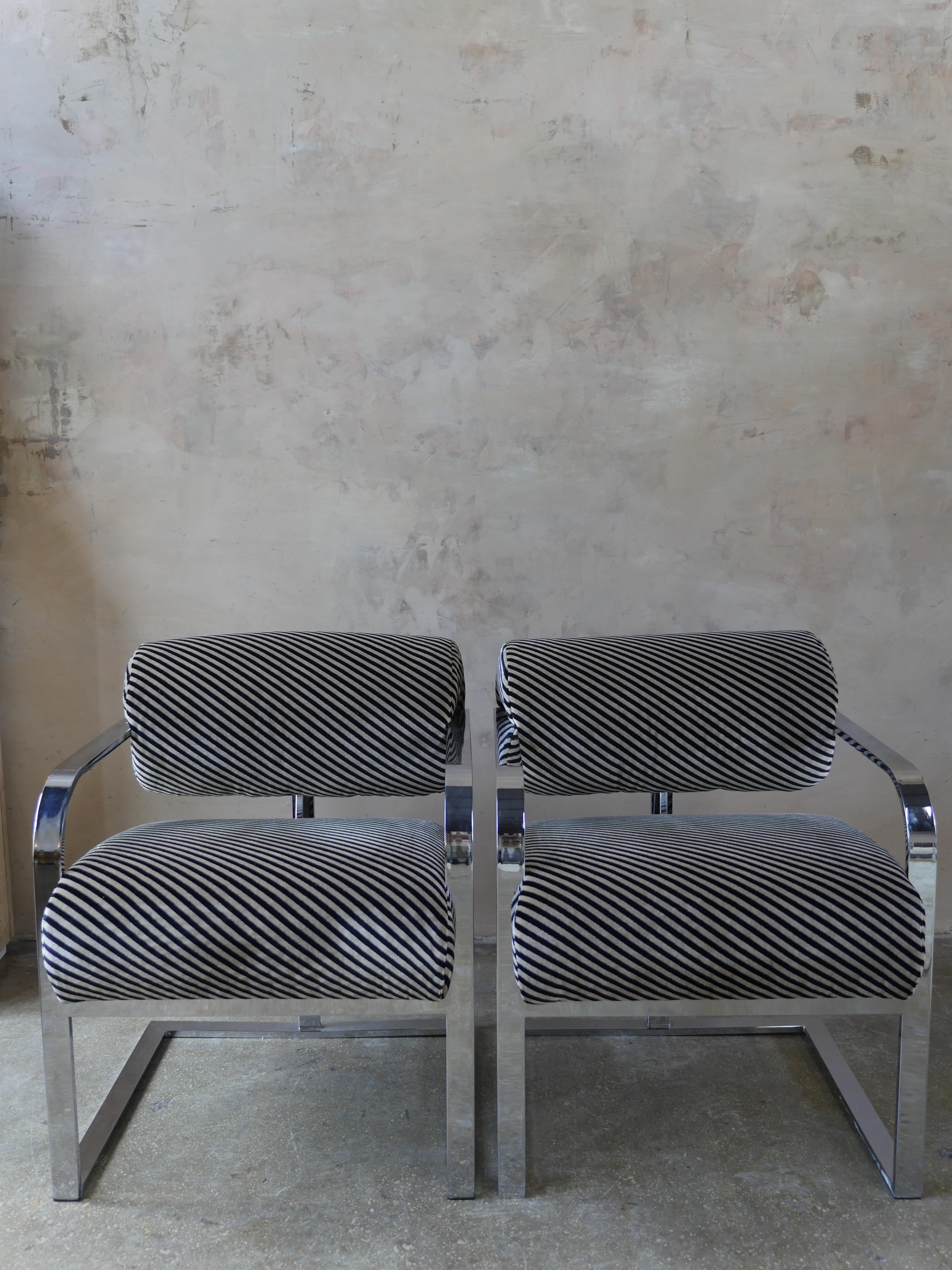 1970s Thayer Coggin Postmodern Chairs with Kelly Wearstler's Velvet Fabric 3