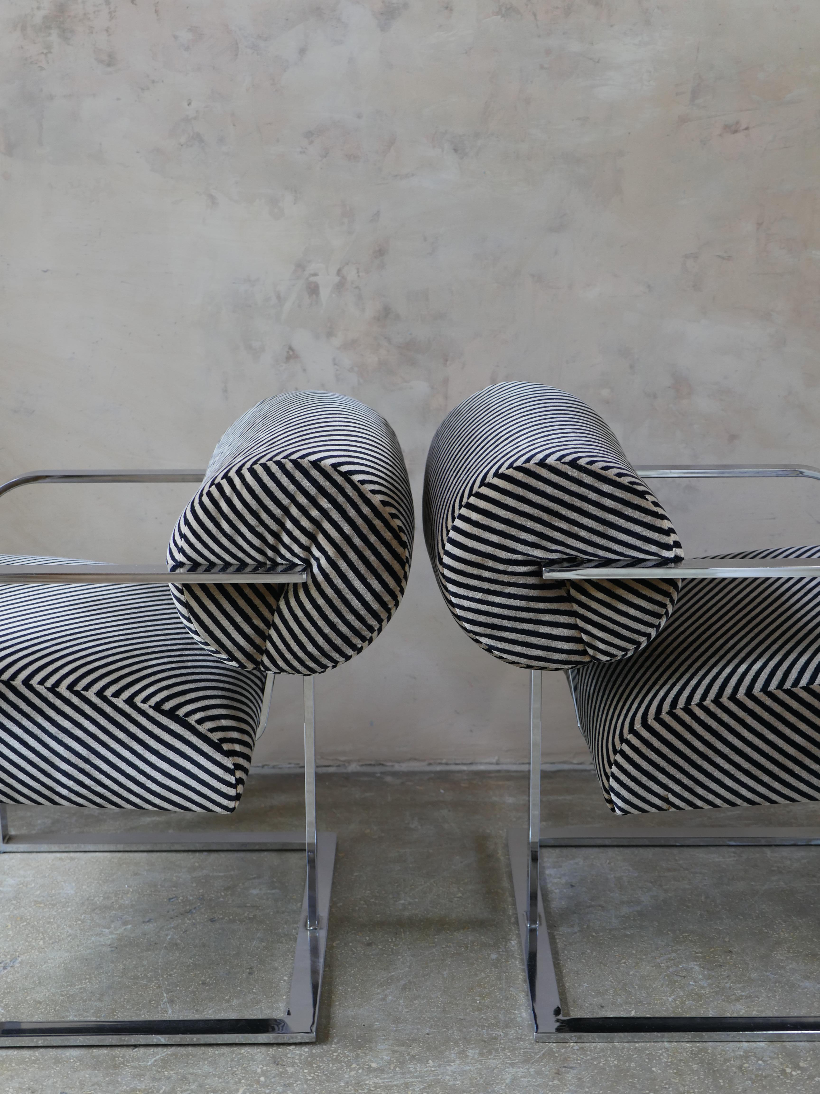 1970s Thayer Coggin Postmodern Chairs with Kelly Wearstler's Velvet Fabric 4