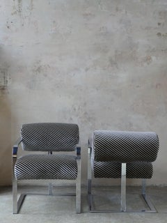 1970s Thayer Coggin Postmodern Chairs with Kelly Wearstler's Velvet Fabric