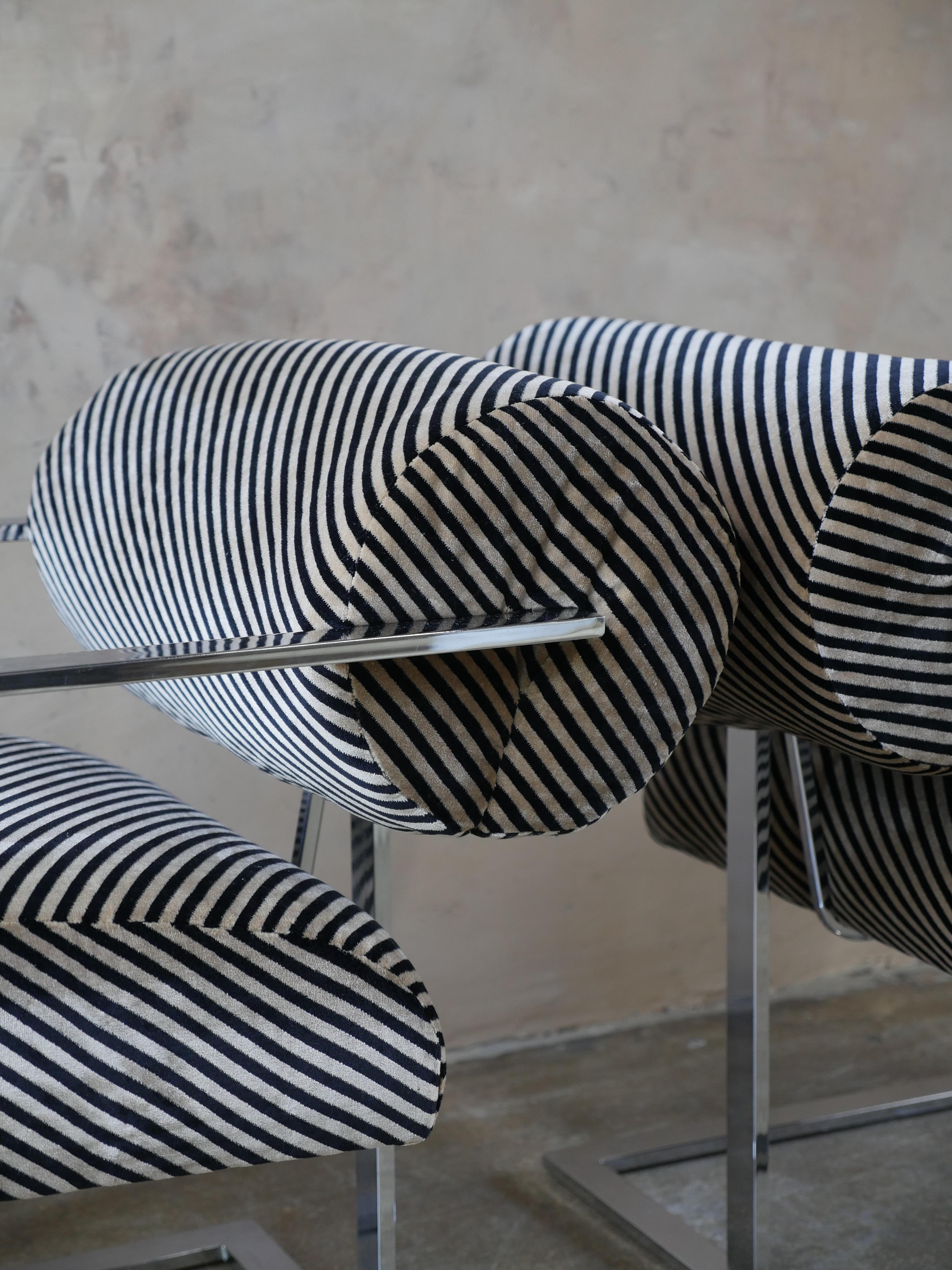 1970s Thayer Coggin Postmodern Chairs with Kelly Wearstler's Velvet Fabric 1