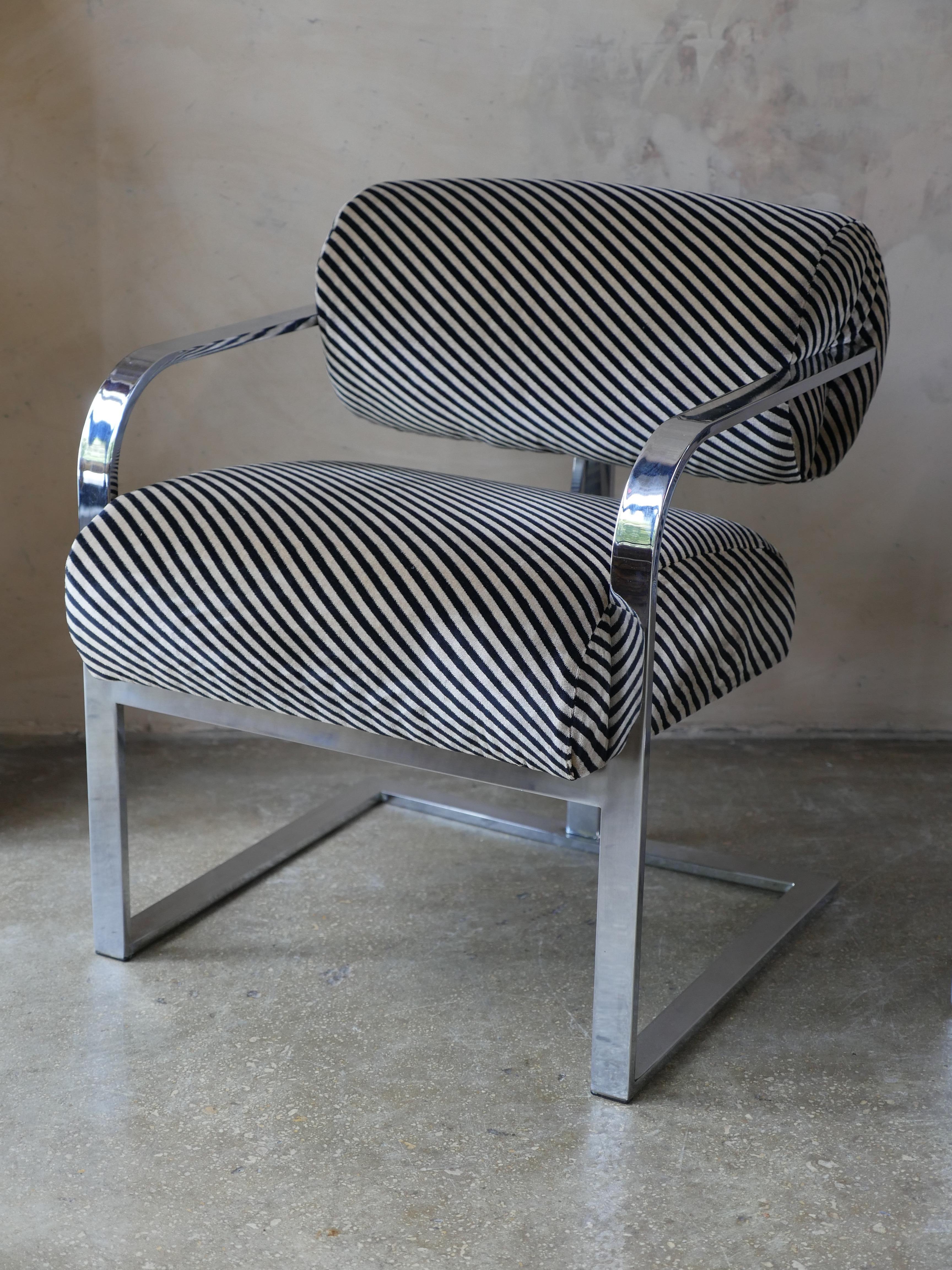 1970s Thayer Coggin Postmodern Chairs with Kelly Wearstler's Velvet Fabric 2