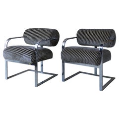 1970s Thayer Coggin Postmodern Chairs with Kelly Wearstler's Velvet Fabric