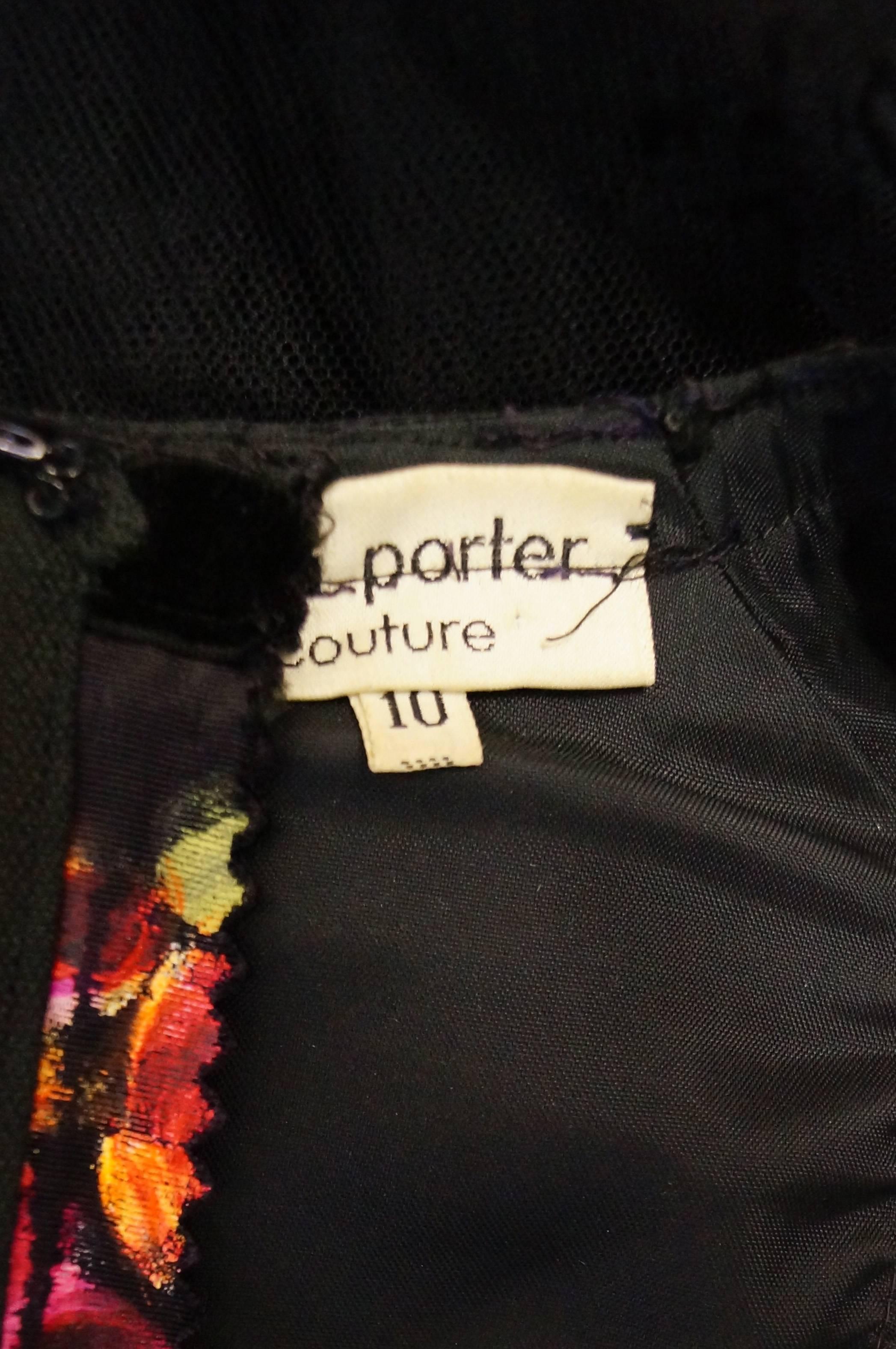 1974 Hand Painted Thea Porter Couture Corset Dress