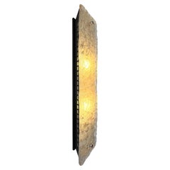 1970's glass slab and laquered metal wall litght in the style of Serge Mouille