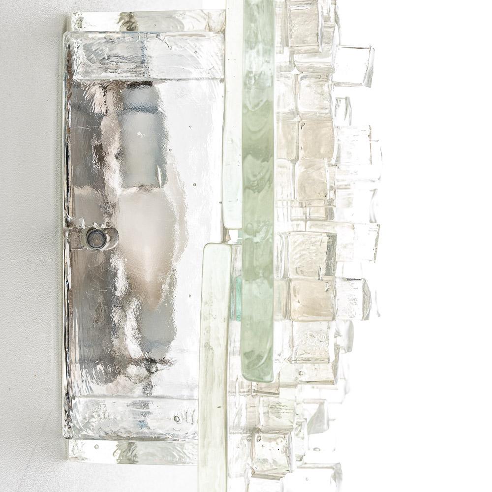 1970s Thick Raw Glass Wall light by Poliarte 6