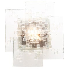 1970s Thick Raw Glass Wall light by Poliarte