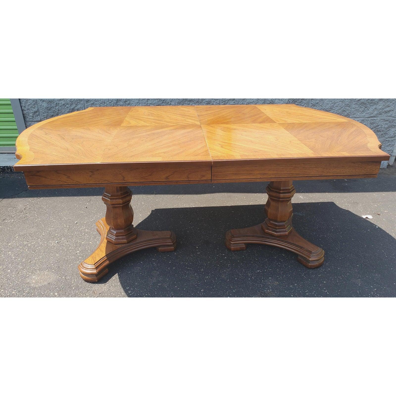 thomasville double pedestal dining table
