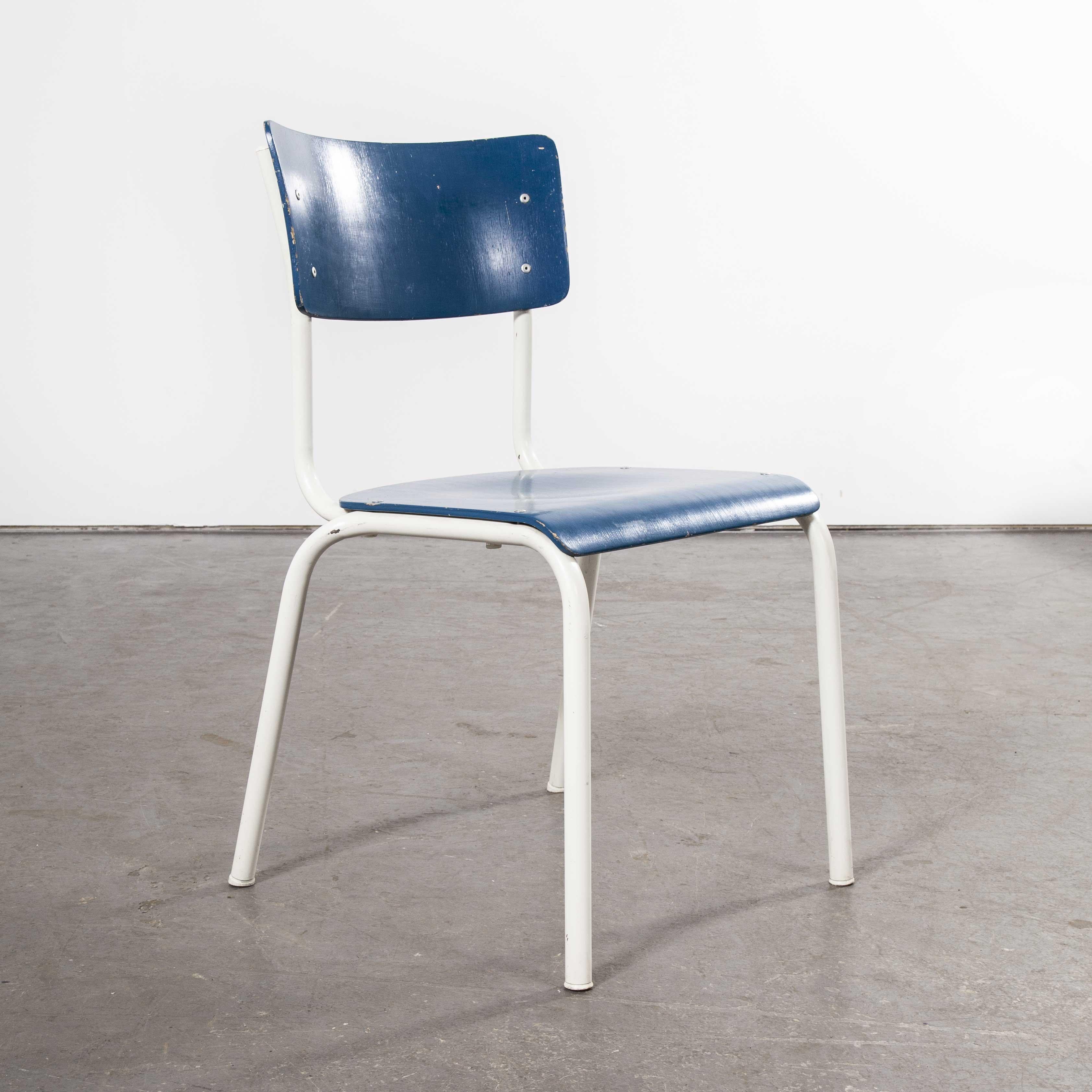 1970's Thonet Dining Chairs For The German Military - Blue - Good Qty Available For Sale 5