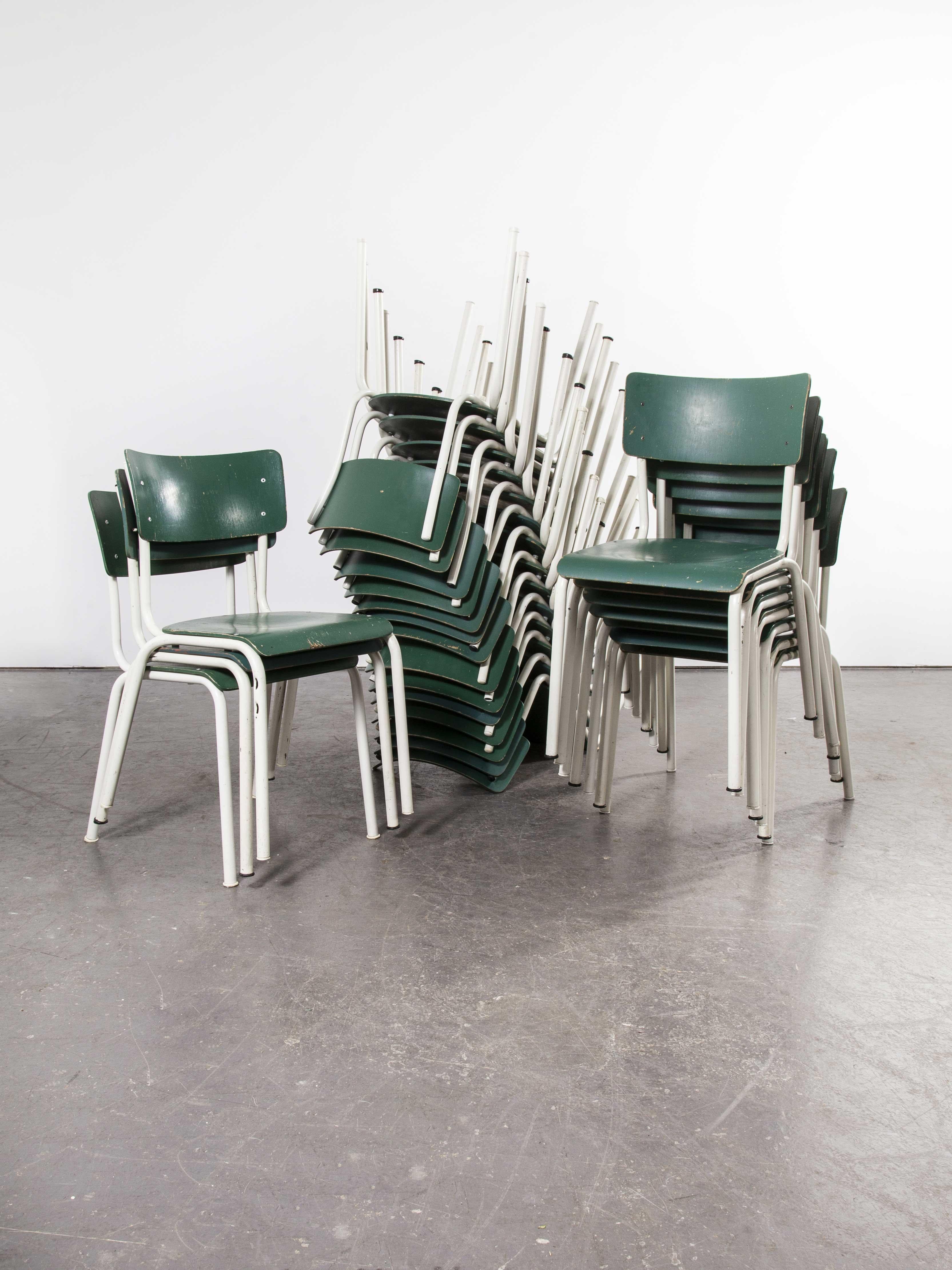 1970's Thonet Stacking Dining Chairs For The German Army - Green - Good Quantities Available

1970's Thonet stacking dining chairs for the German military - green - good quantities available. Commissioned by the Bundeswehr and made by Thonet these