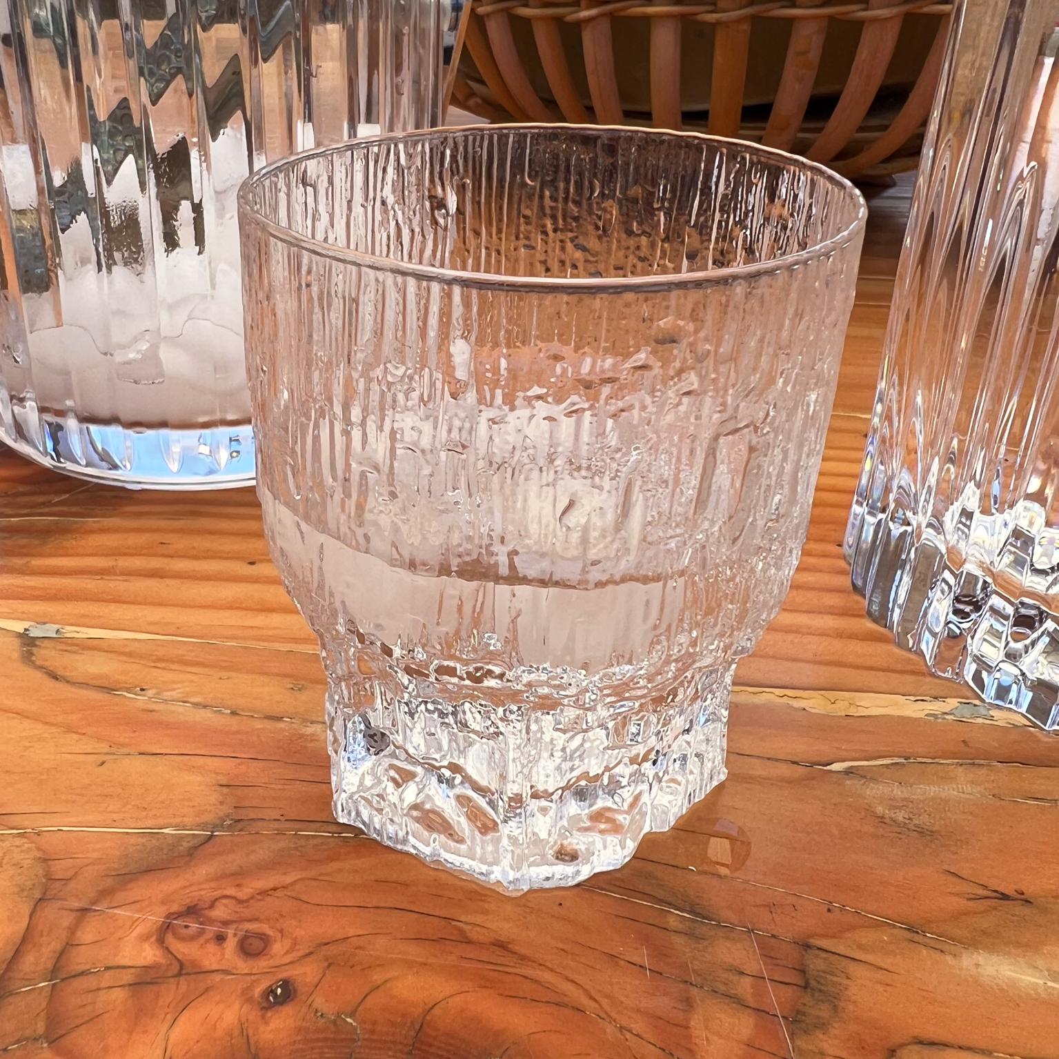 1970s Tres Vasos de Whisky Iittala Tapio Wirkkala Icicle Art Aslak Finlandia Moderno de mediados de siglo en venta