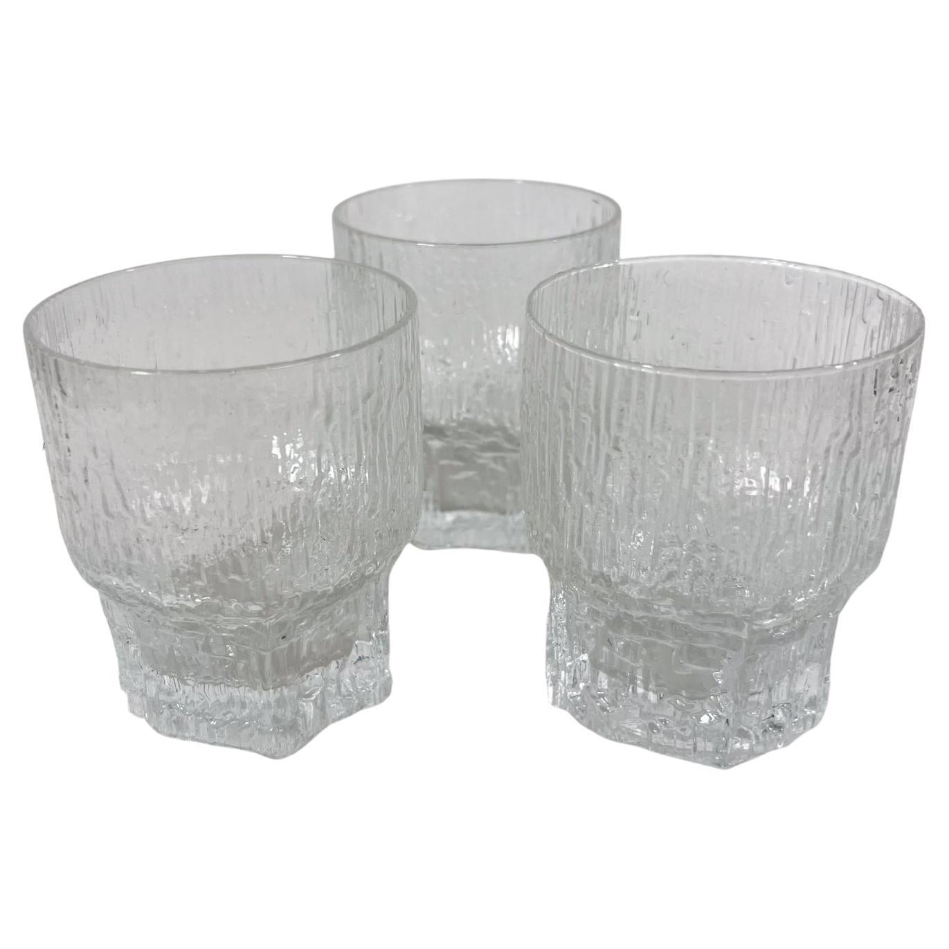 1970s Tres Vasos de Whisky Iittala Tapio Wirkkala Icicle Art Aslak Finlandia