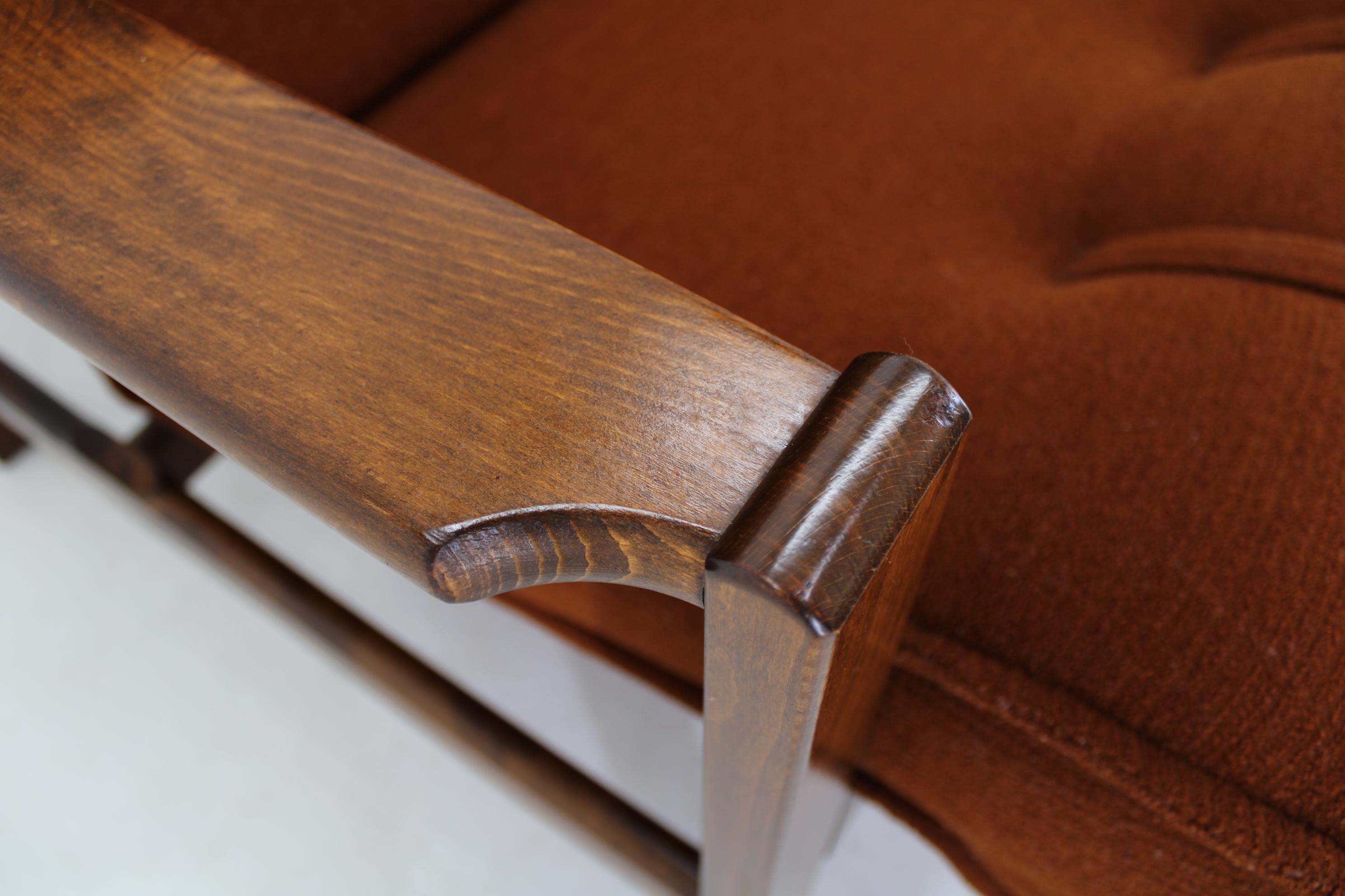 1970s Three Seater Beech Sofa, Czechoslovakia For Sale 9