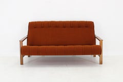 Canapé trois mercuirs en hêtre, Tchécoslovaquie, années 1970